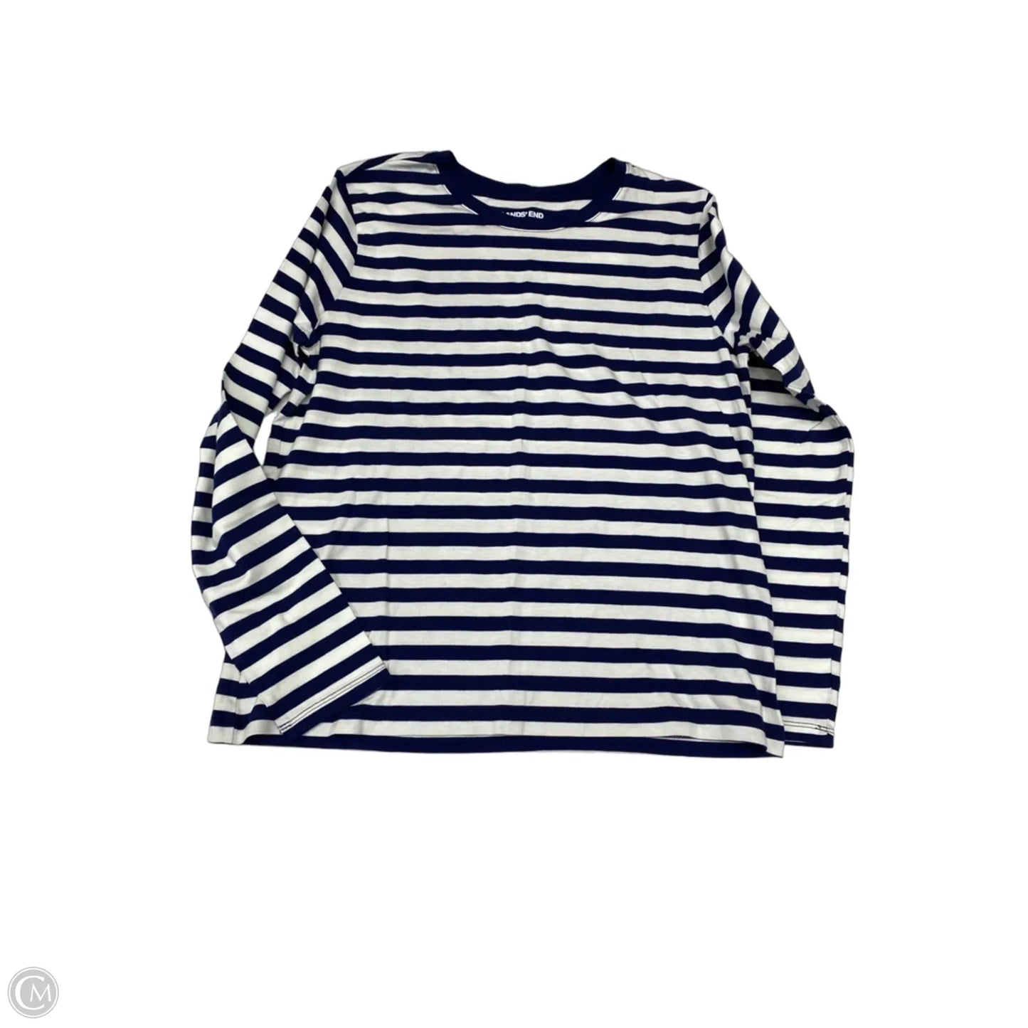 Top Long Sleeve Basic By Lands End In Striped Pattern, Size: Xs