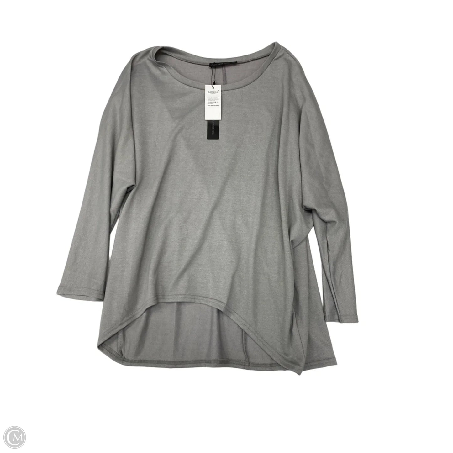 Top 3/4 Sleeve By Zanzea In Grey, Size: Xxl