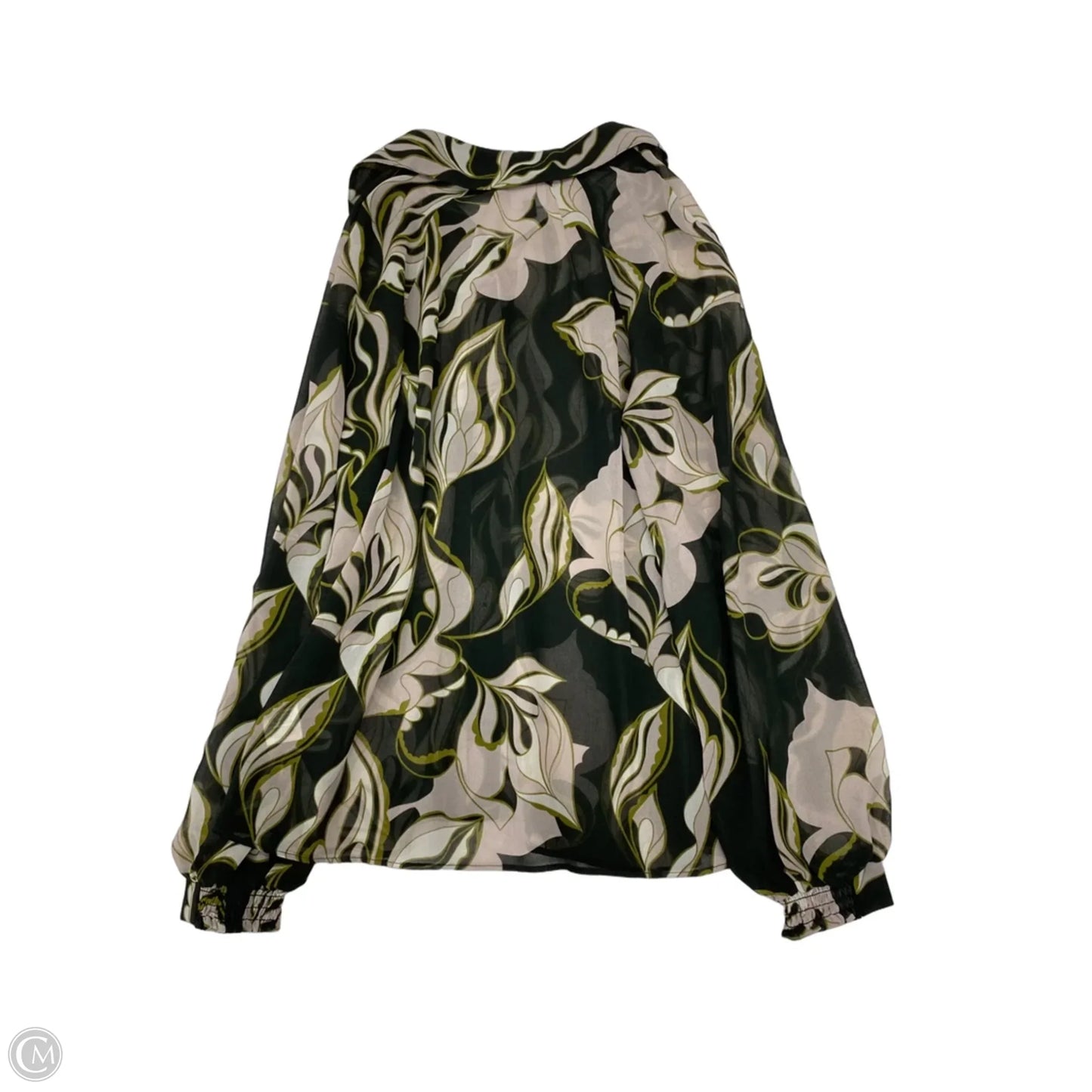 Blouse Long Sleeve By Cabi In Black & Pink, Size: Xs