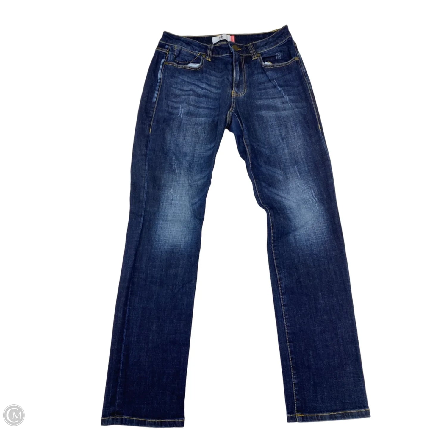 Jeans Straight By Cabi In Blue Denim, Size: 6