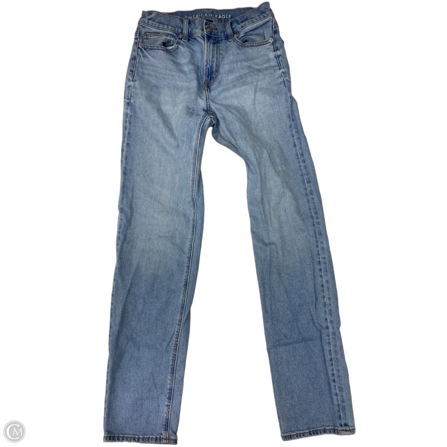 Jeans Straight By American Eagle In Blue Denim, Size: 2