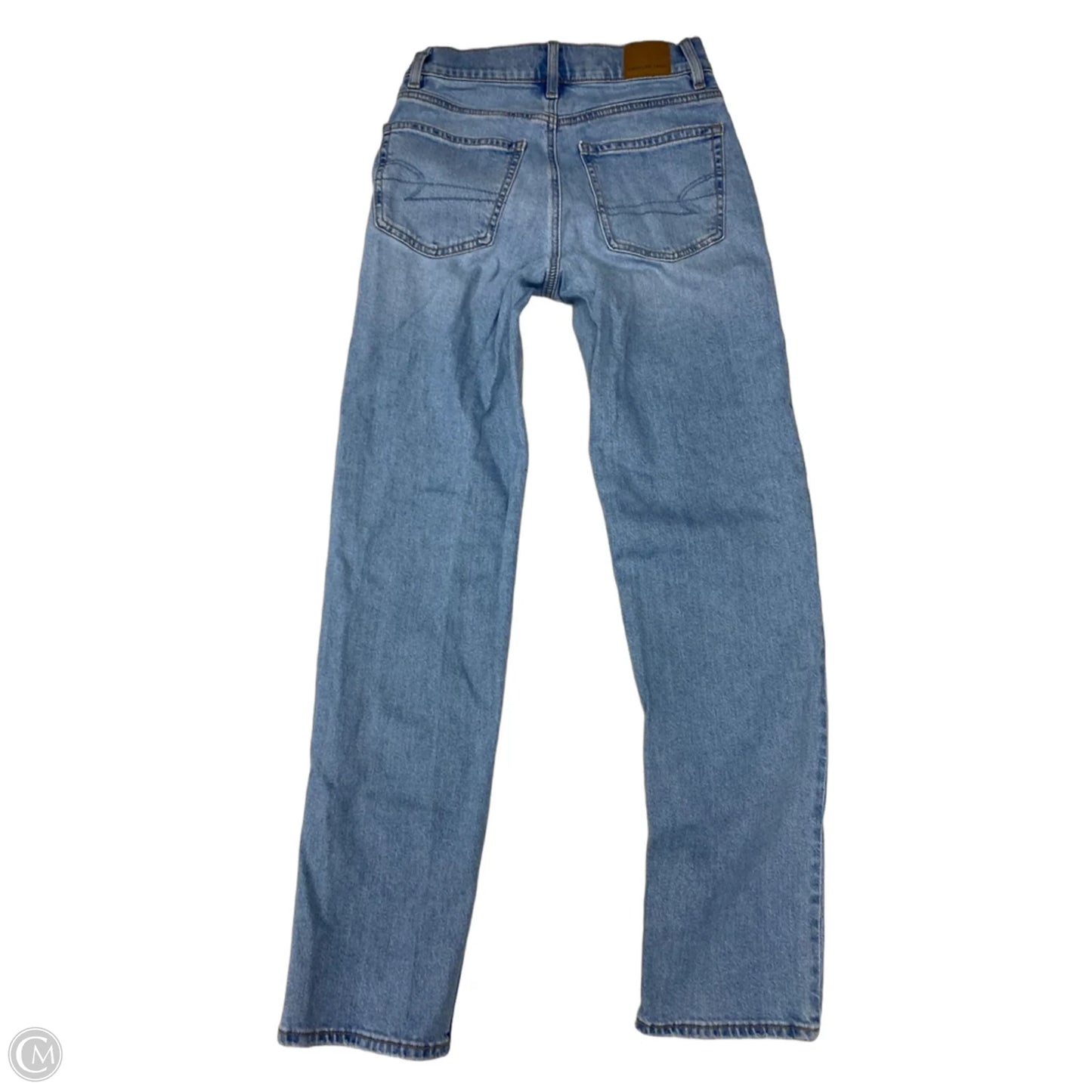 Jeans Straight By American Eagle In Blue Denim, Size: 2