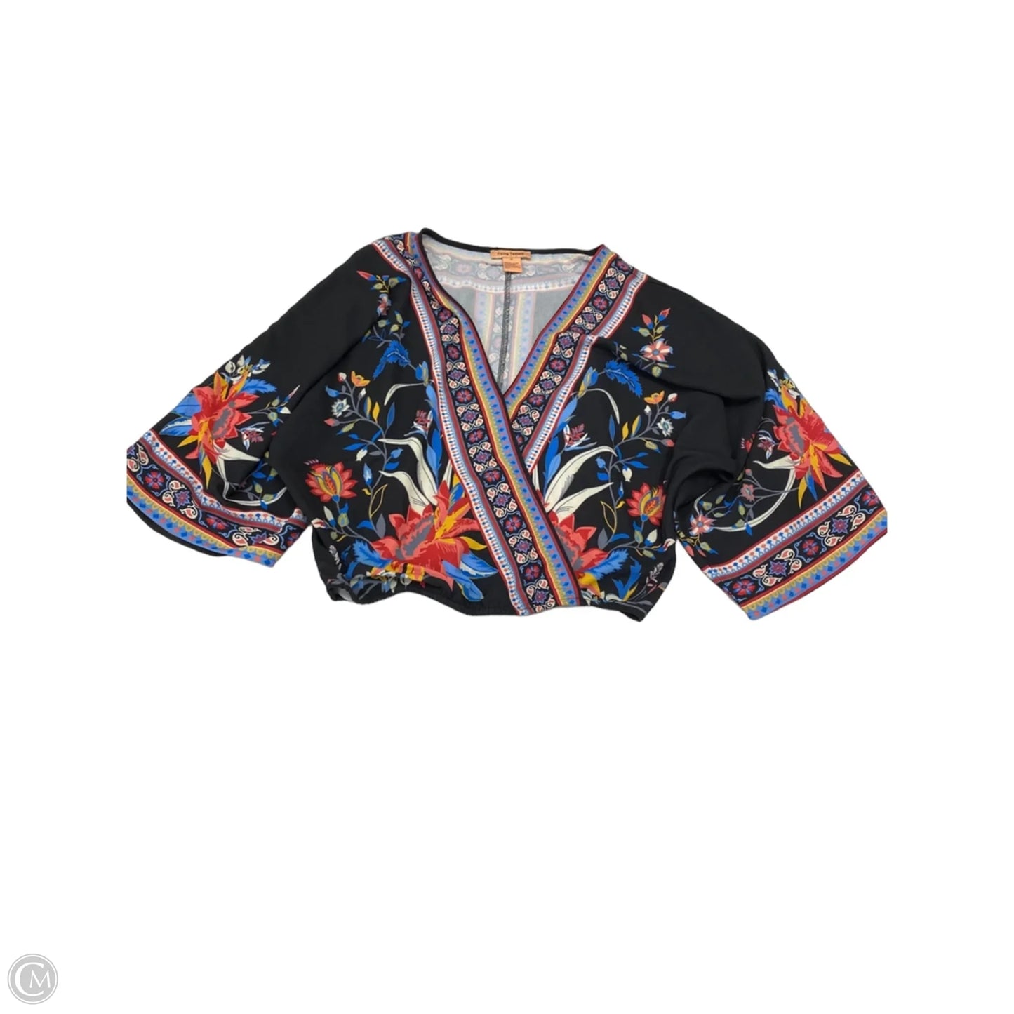 Top Long Sleeve By Flying Tomato In Floral Print, Size: M