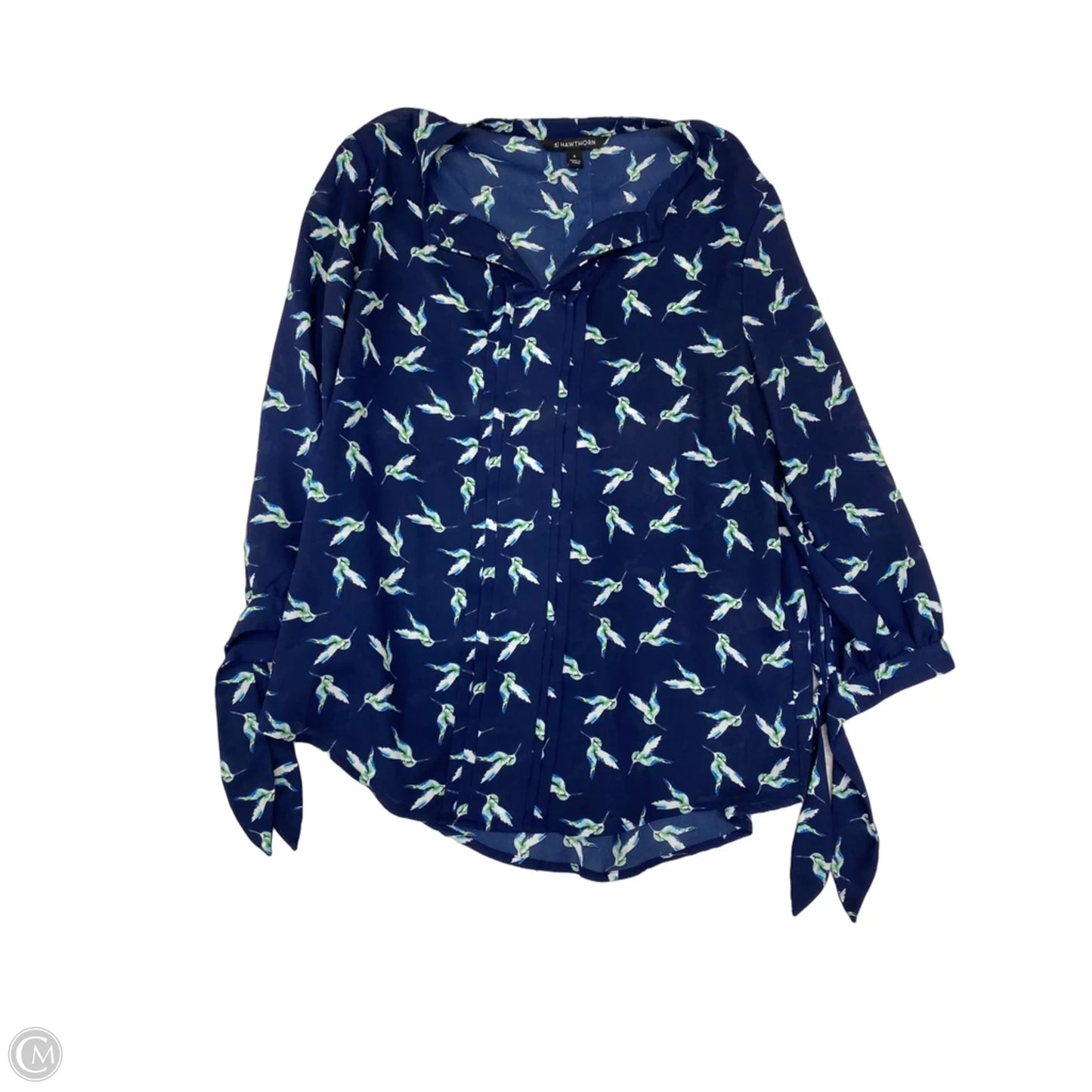 Blouse 3/4 Sleeve By 41 Hawthorn In Blue, Size: M
