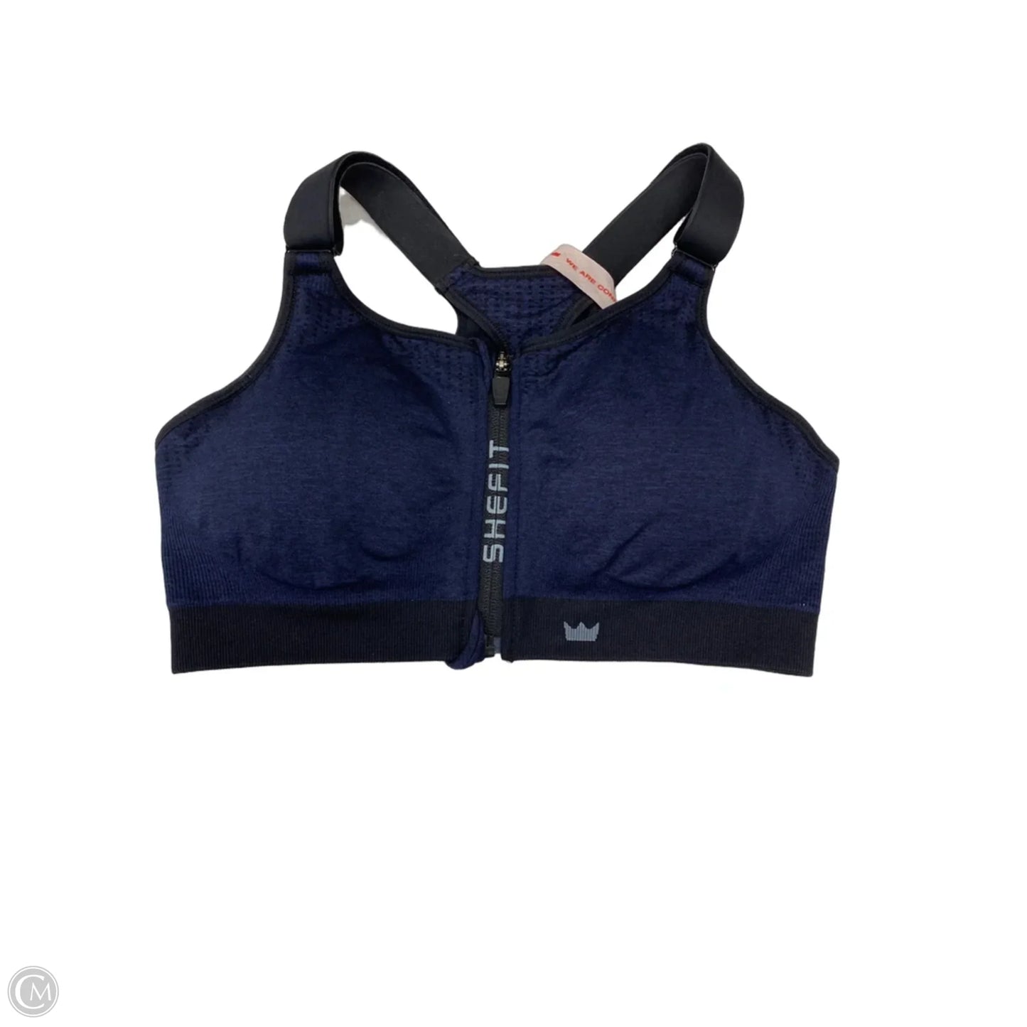 Athletic Bra By Cmc In Black & Blue, Size: L