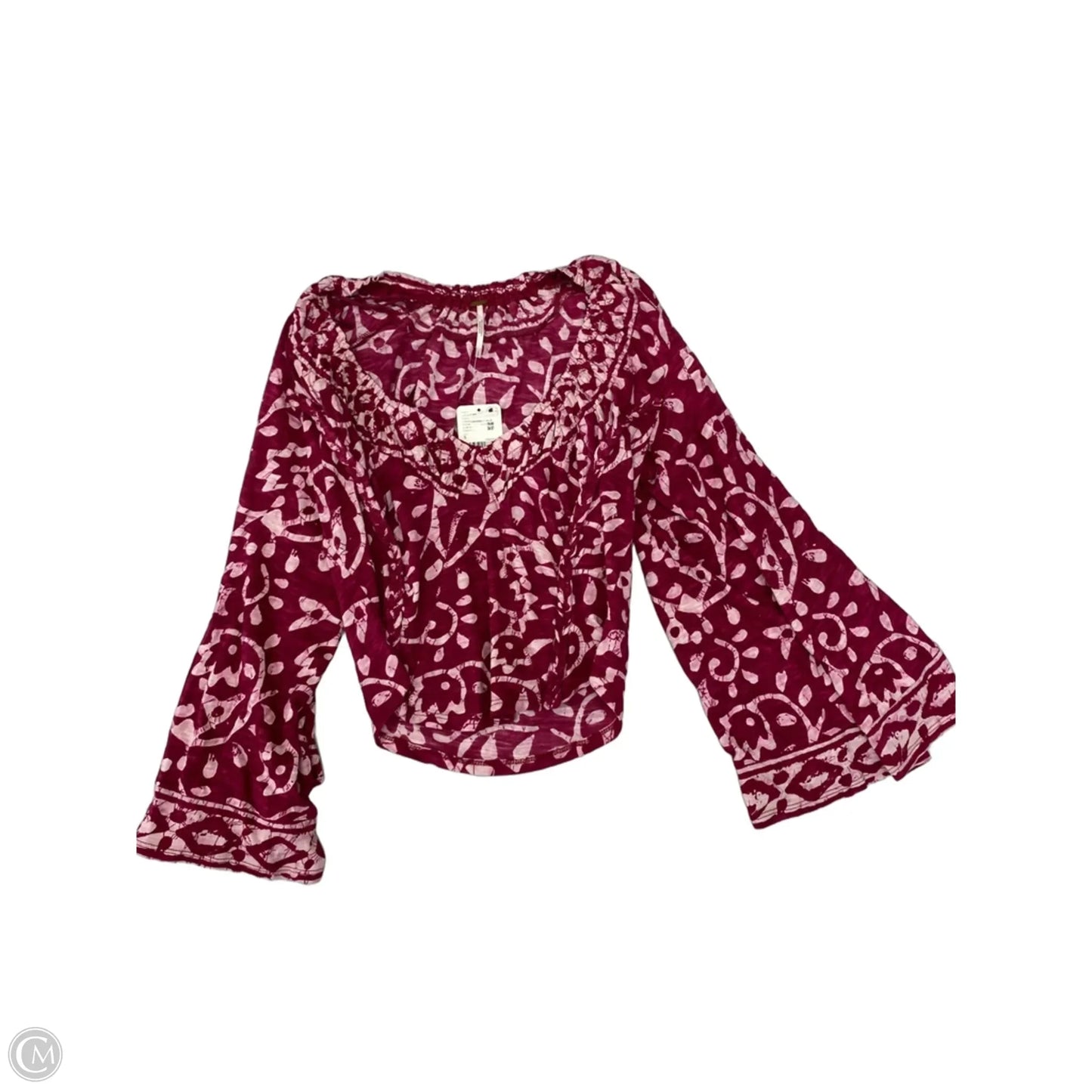 Top Long Sleeve By Free People In Pink, Size: S