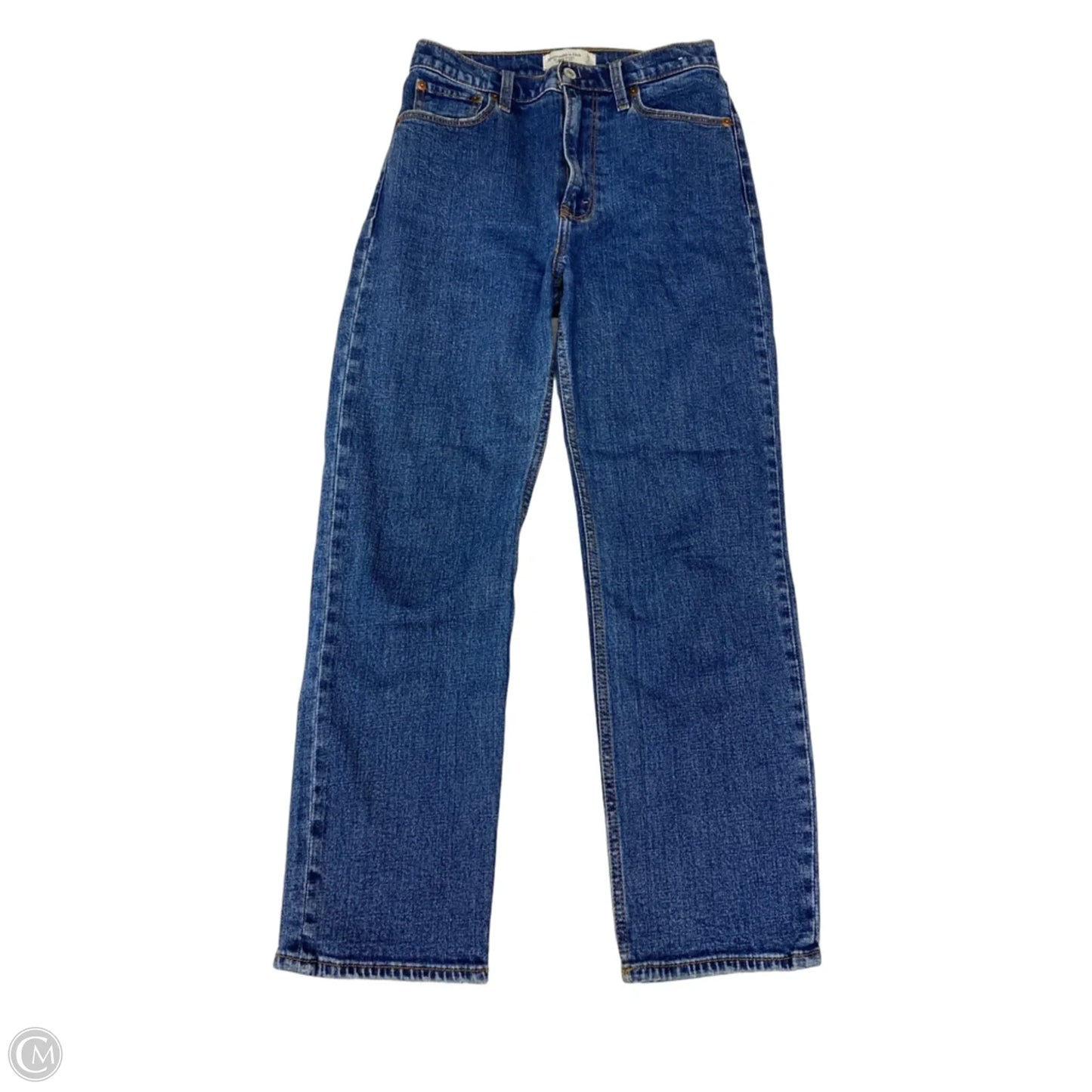 Jeans Straight By Abercrombie And Fitch In Blue Denim, Size: 4