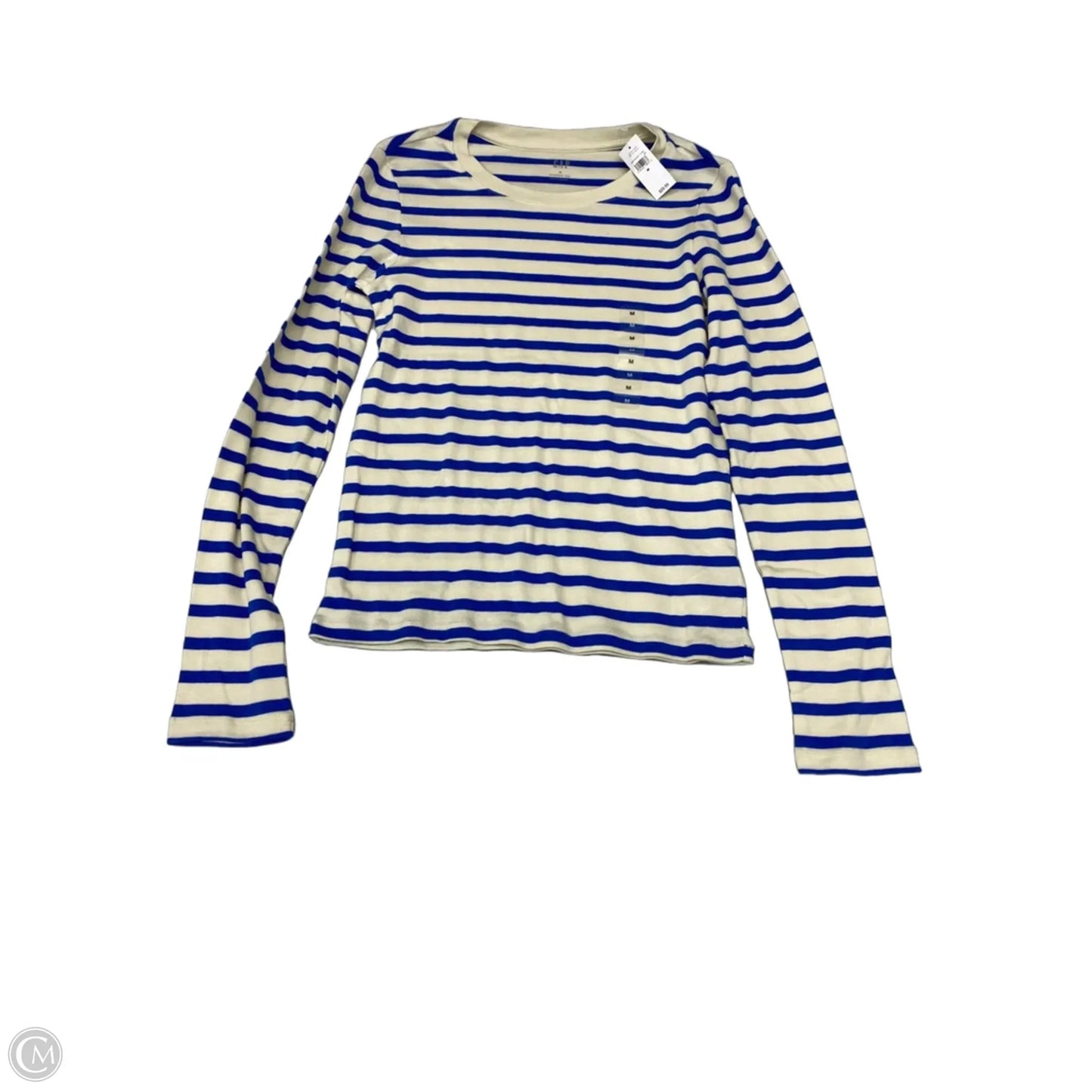 Top Long Sleeve Basic By Gap In Striped Pattern, Size: M