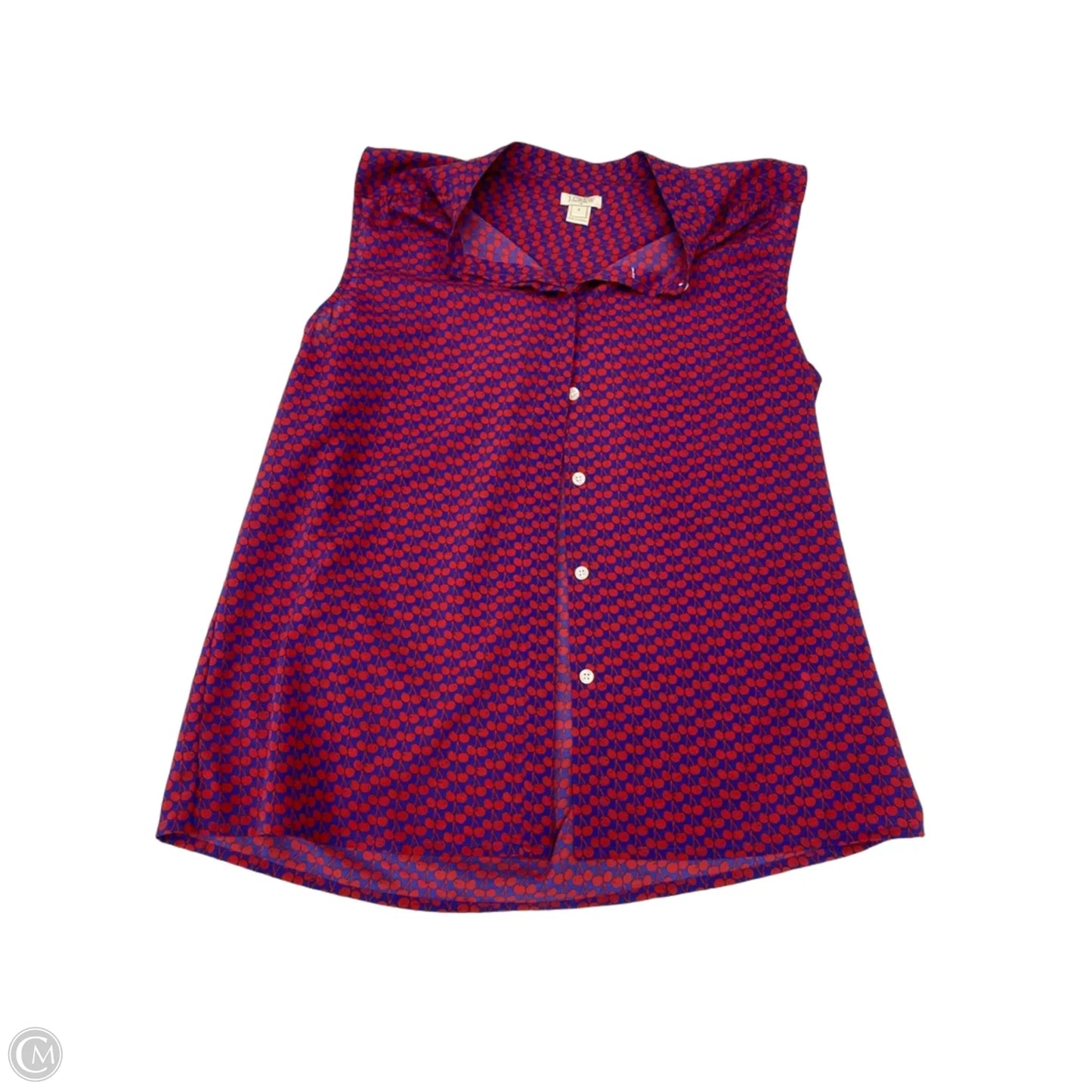 Blouse Sleeveless By J. Crew In Blue & Red, Size: S
