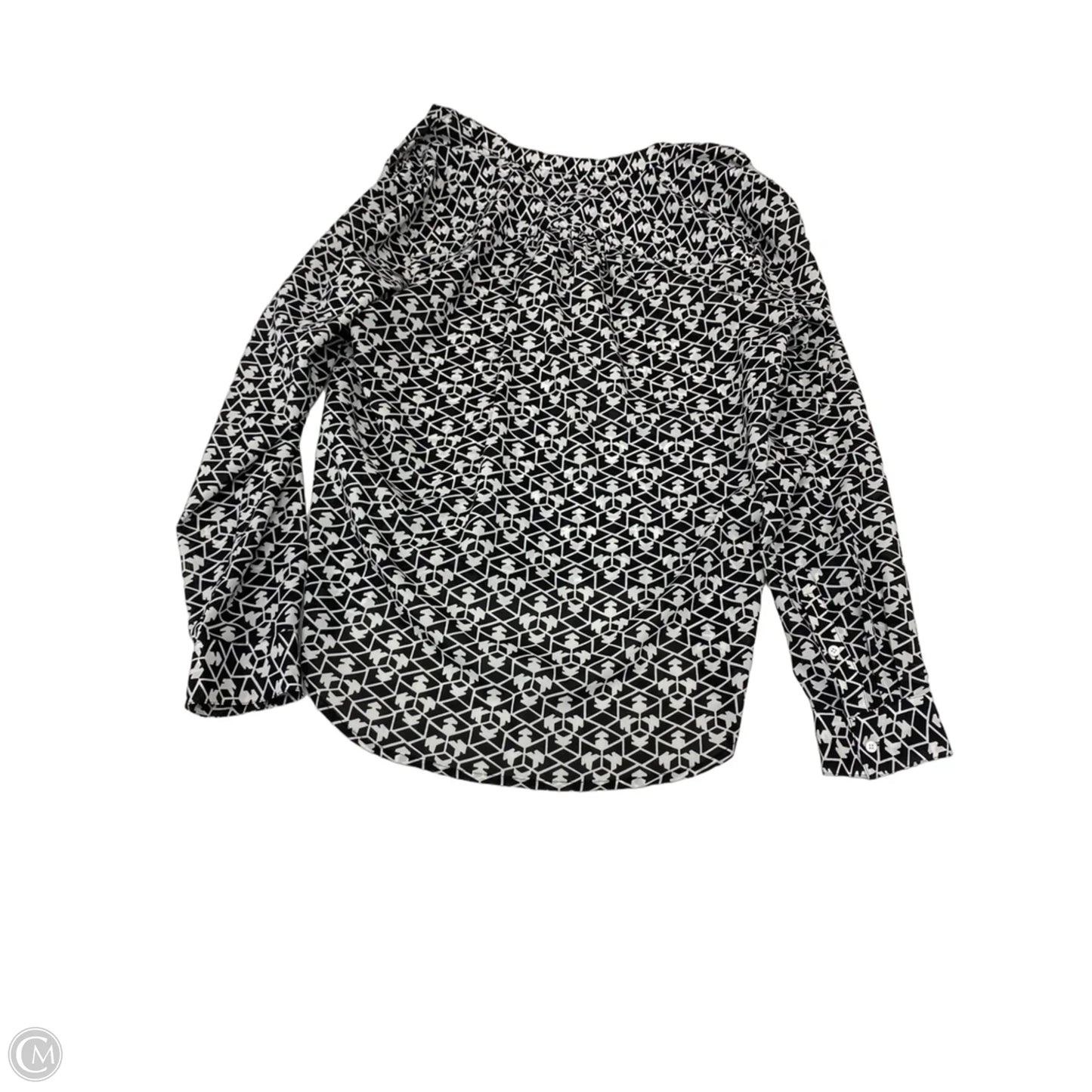 Blouse Long Sleeve By J. Crew In Black & White, Size: S
