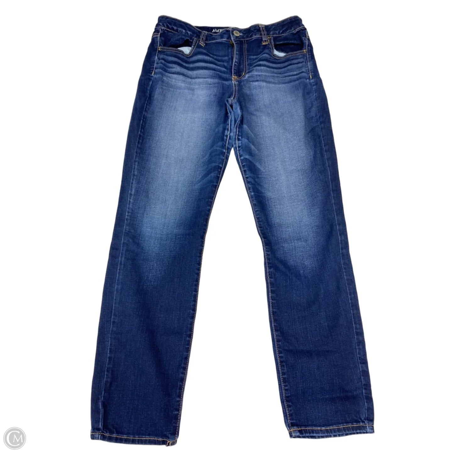 Jeans Skinny By American Eagle In Blue Denim, Size: 14