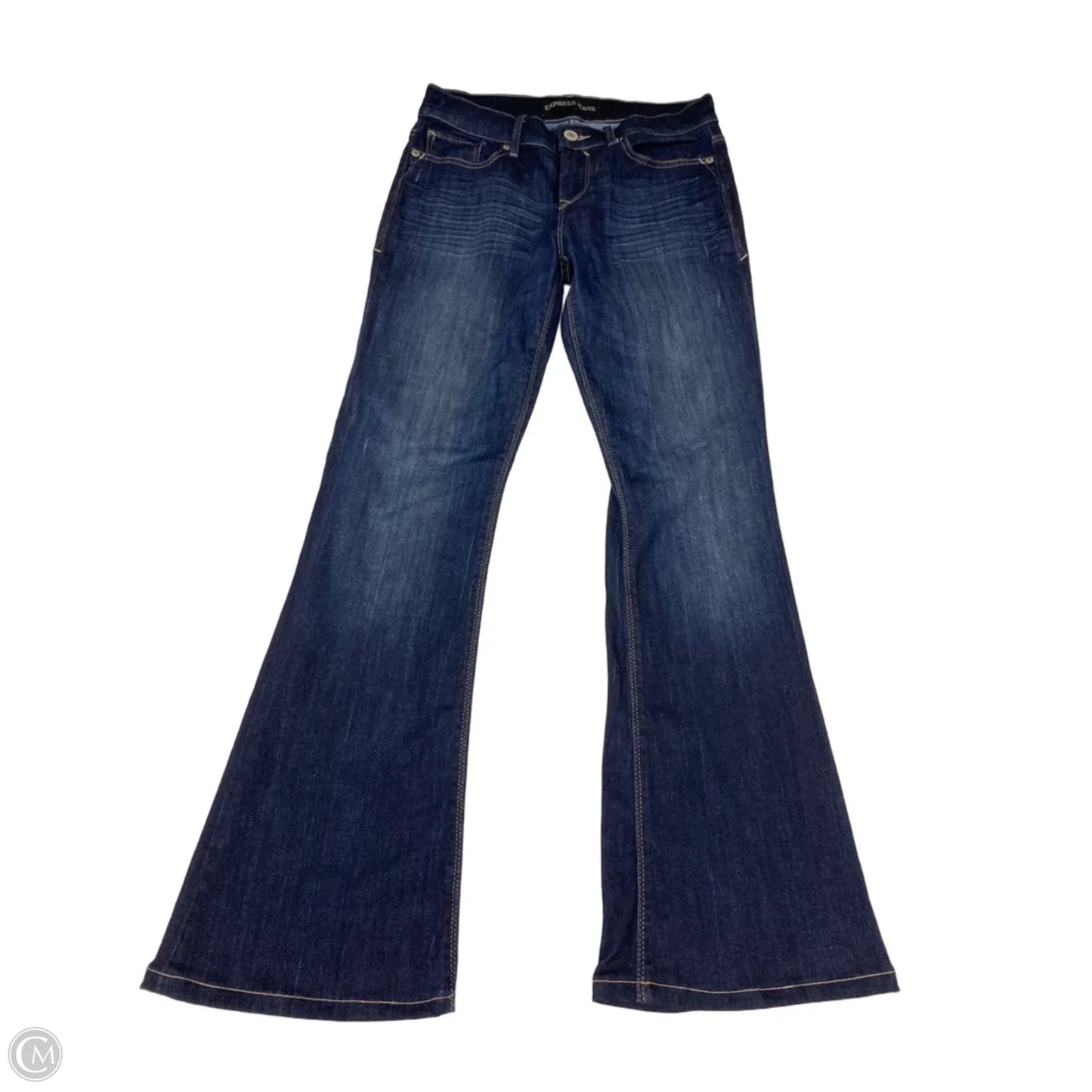 Jeans Flared By Express In Blue Denim, Size: 6