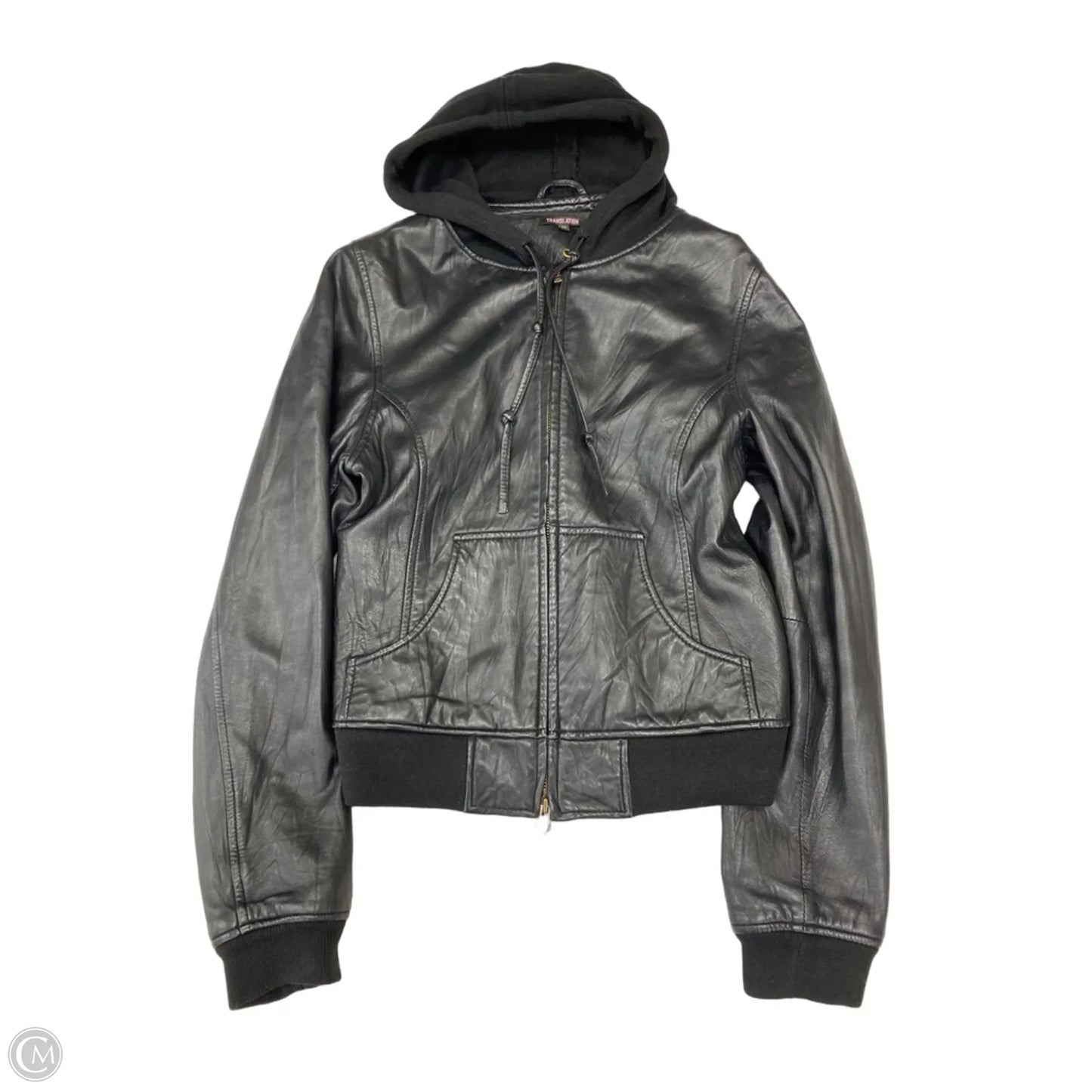Jacket Leather By Clothes Mentor In Black, Size: M