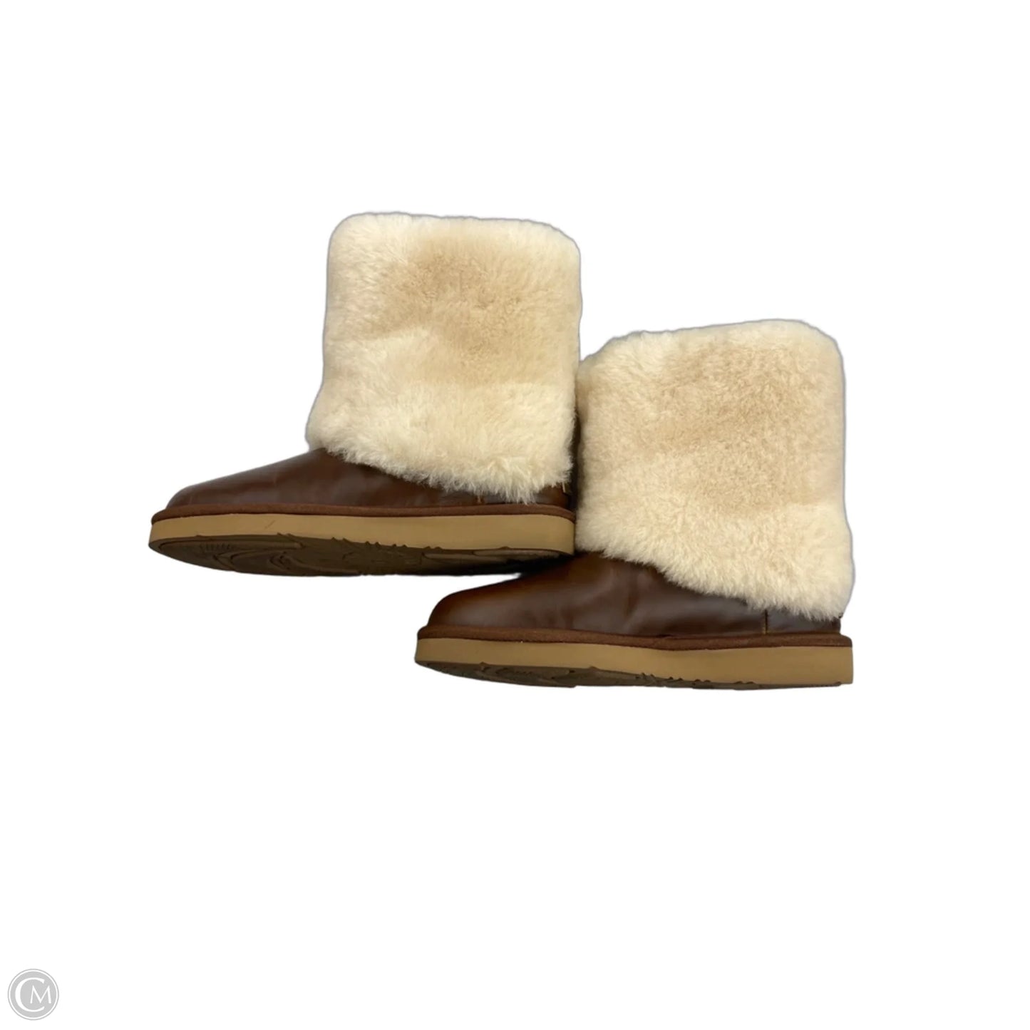 Boots Designer By Ugg In Brown & Cream, Size: 7