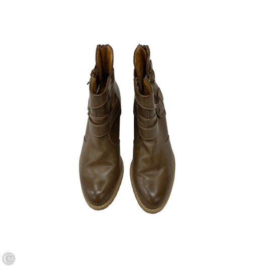Boots Ankle Heels By Sofft In Brown, Size: 8.5