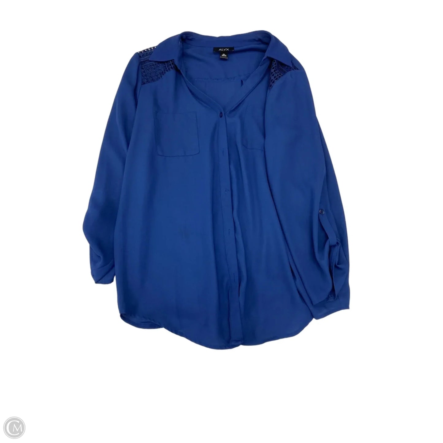 Blouse Long Sleeve By Alyx In Navy, Size: Xl