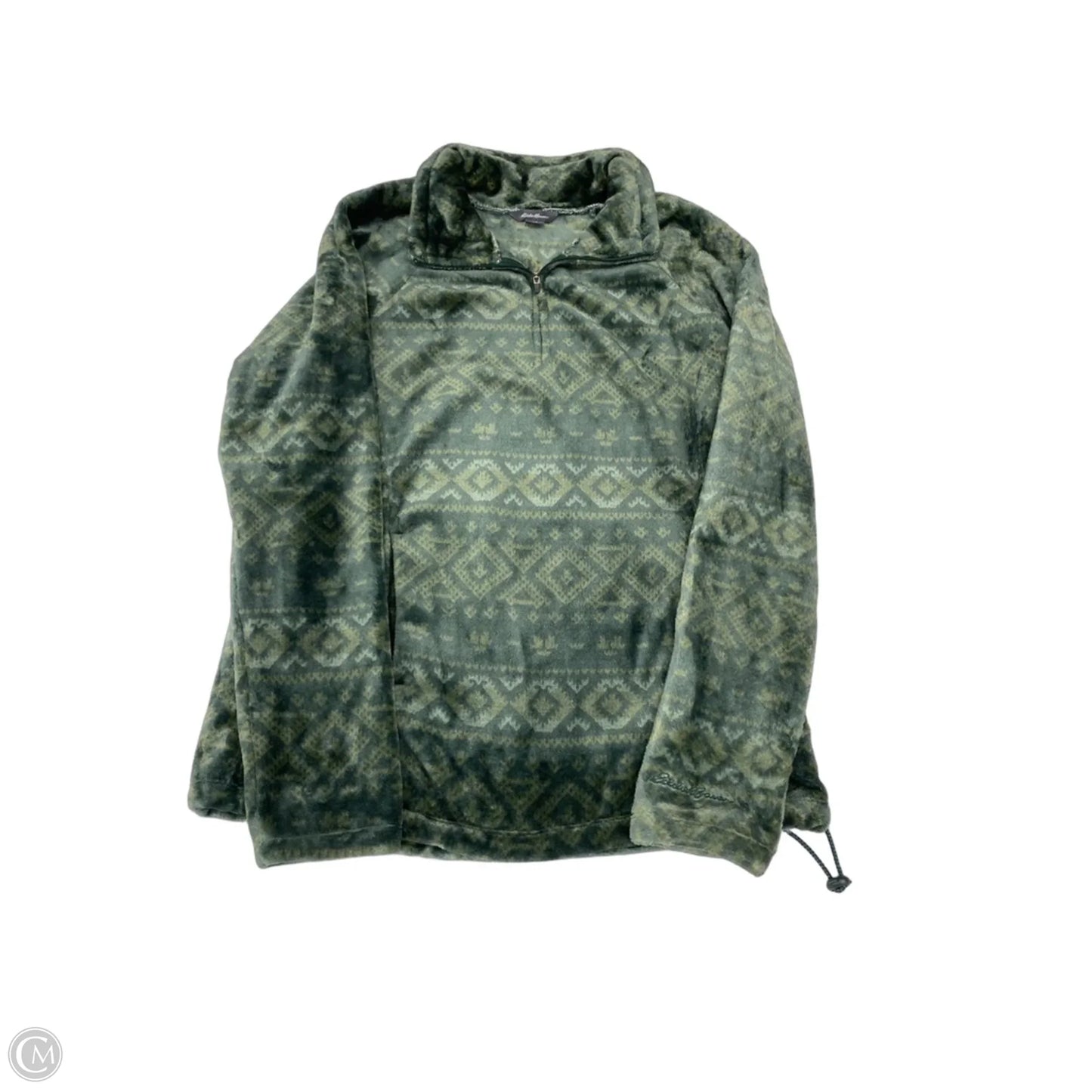 Jacket Fleece By Eddie Bauer In Green, Size: L