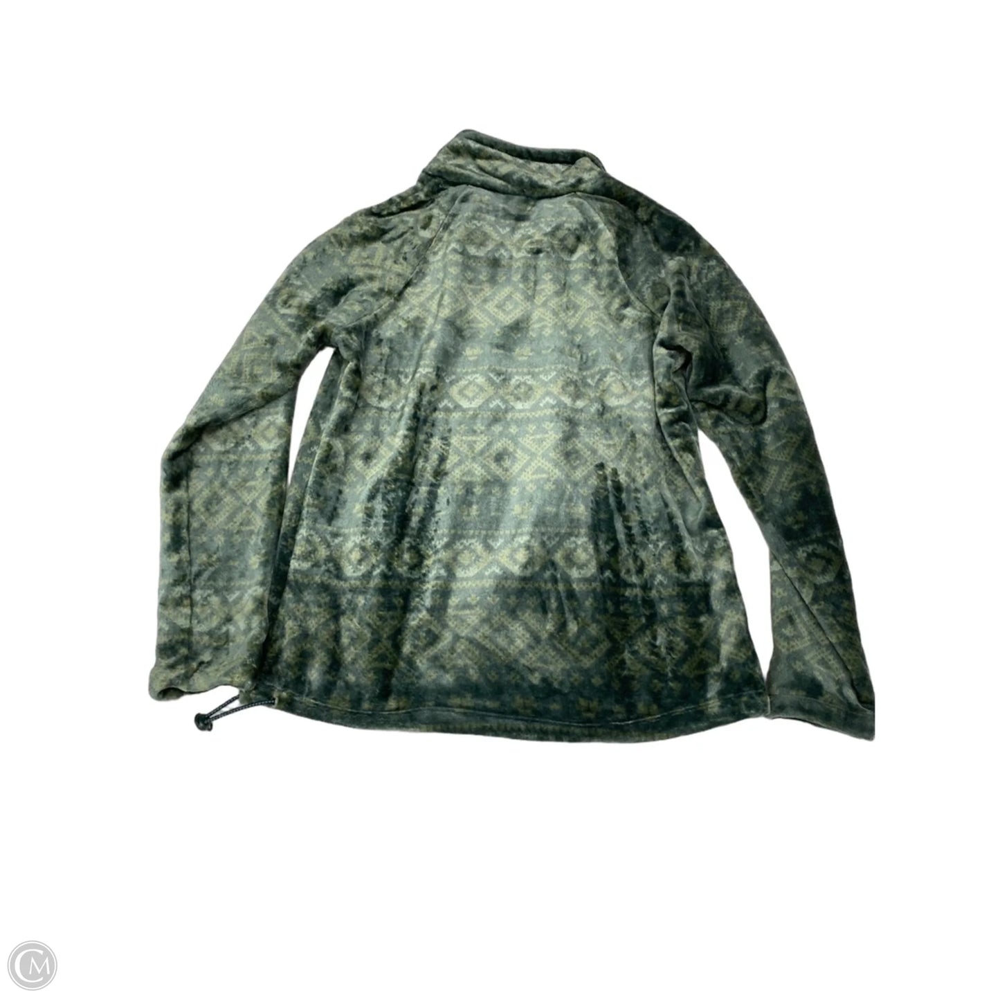 Jacket Fleece By Eddie Bauer In Green, Size: L