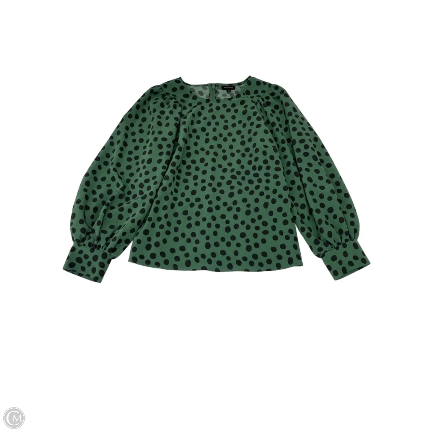 Blouse Long Sleeve By Who What Wear In Polkadot Pattern, Size: S