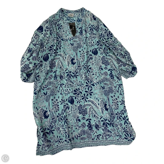 Blouse 3/4 Sleeve By Clothes Mentor In Blue, Size: 1x