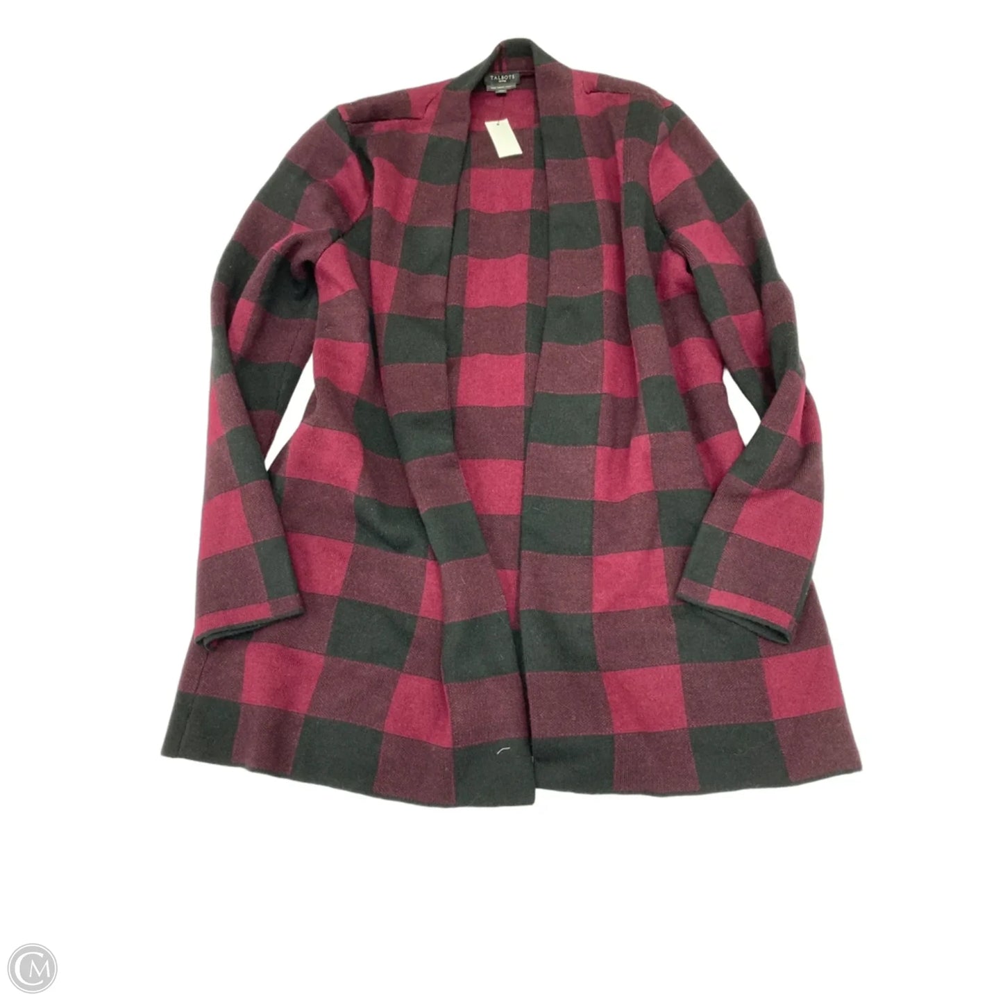 Cardigan By Talbots In Checkered Pattern, Size: Lp