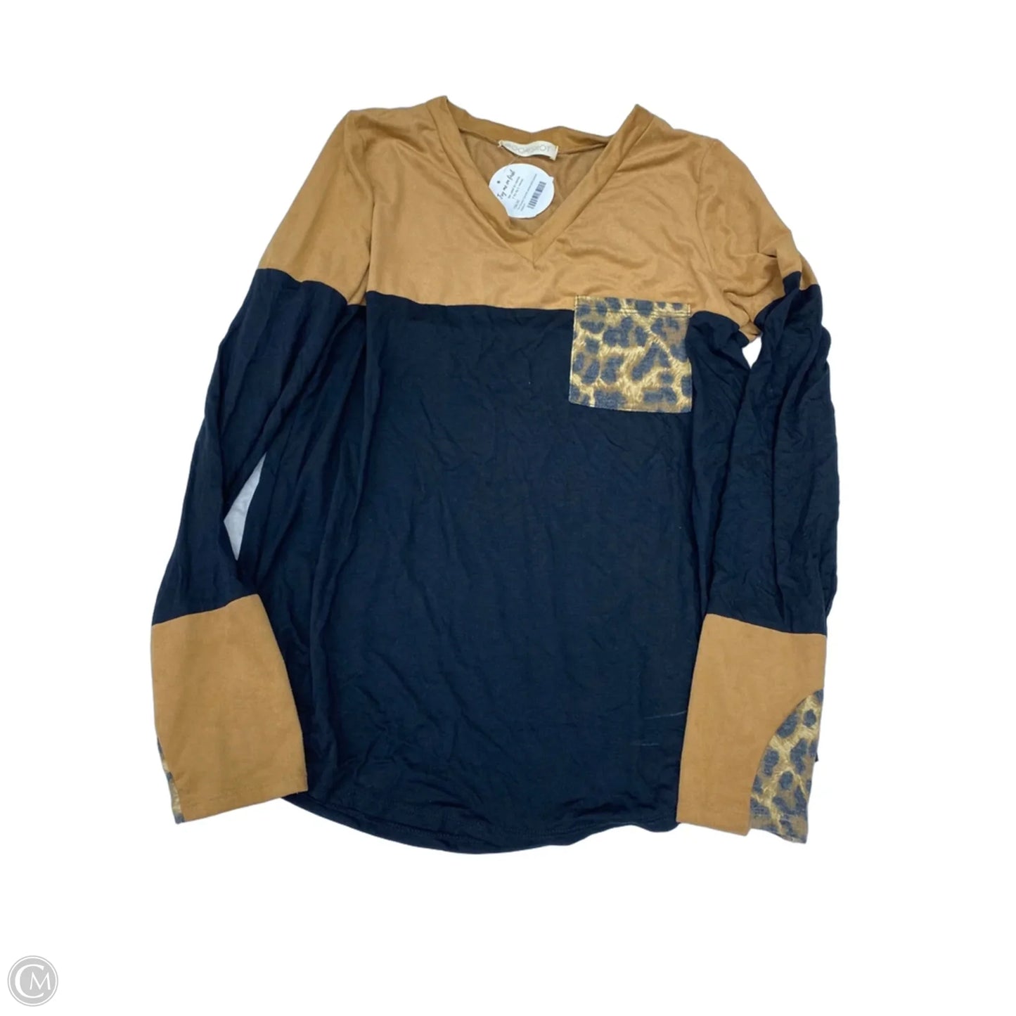 Top Long Sleeve By Clothes Mentor In Black & Brown, Size: M
