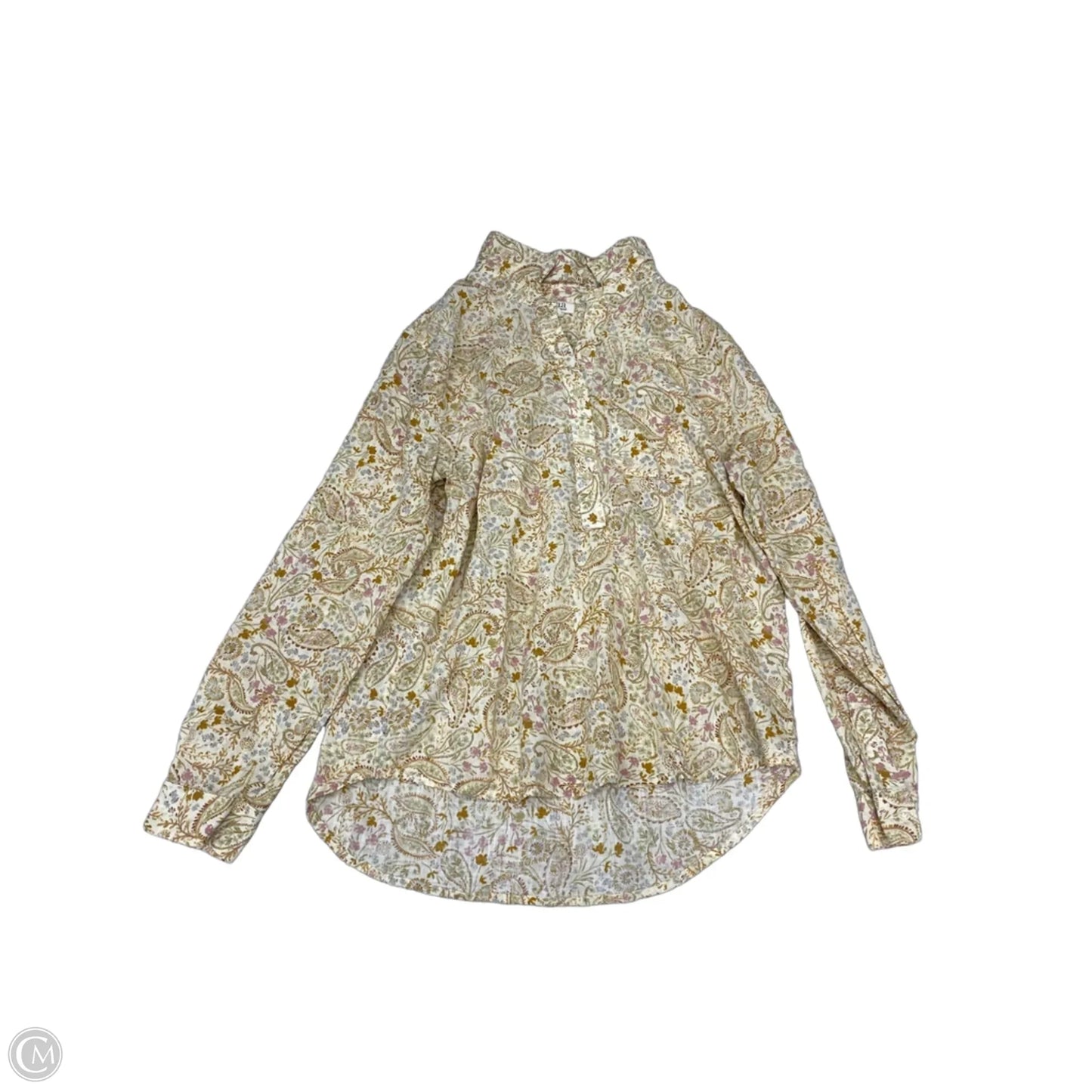 Top Long Sleeve By Ana In Paisley Print, Size: M