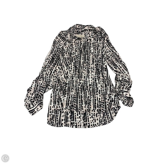 Blouse Long Sleeve By Loft In Multi-colored, Size: M