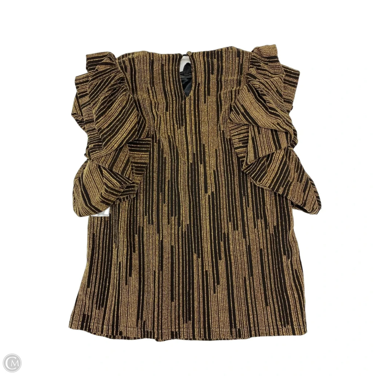 Top Short Sleeve By Thml In Black & Gold, Size: S