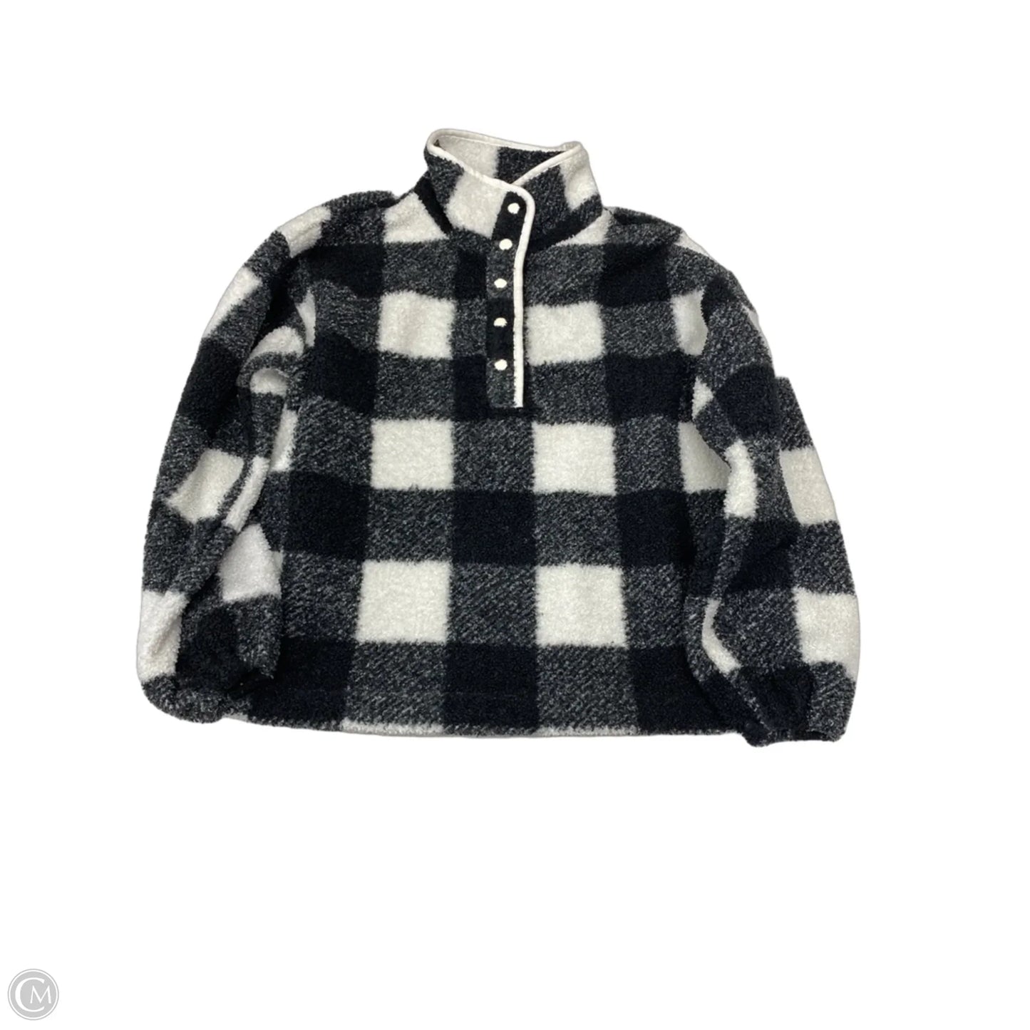 Jacket Fleece By Loft In Black & White, Size: M