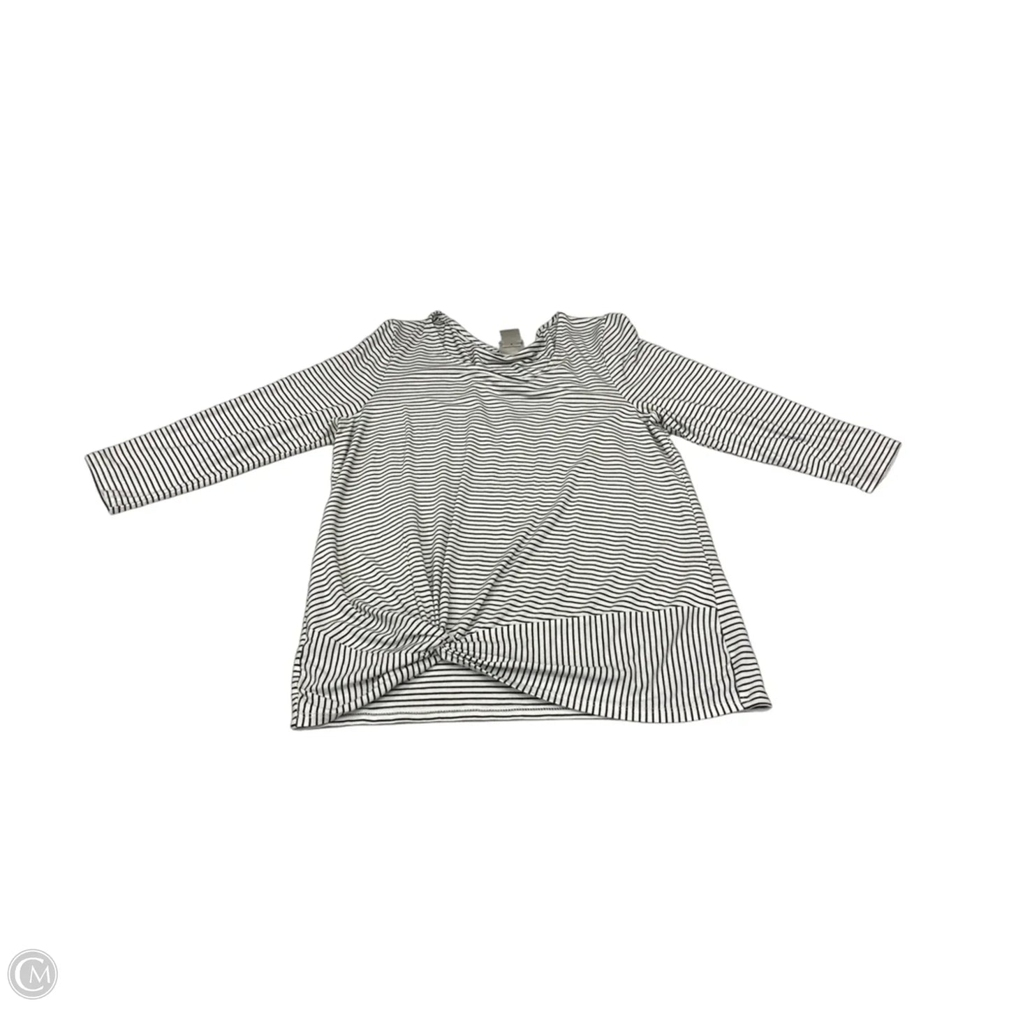 Top 3/4 Sleeve By Chicos In Striped Pattern, Size: S
