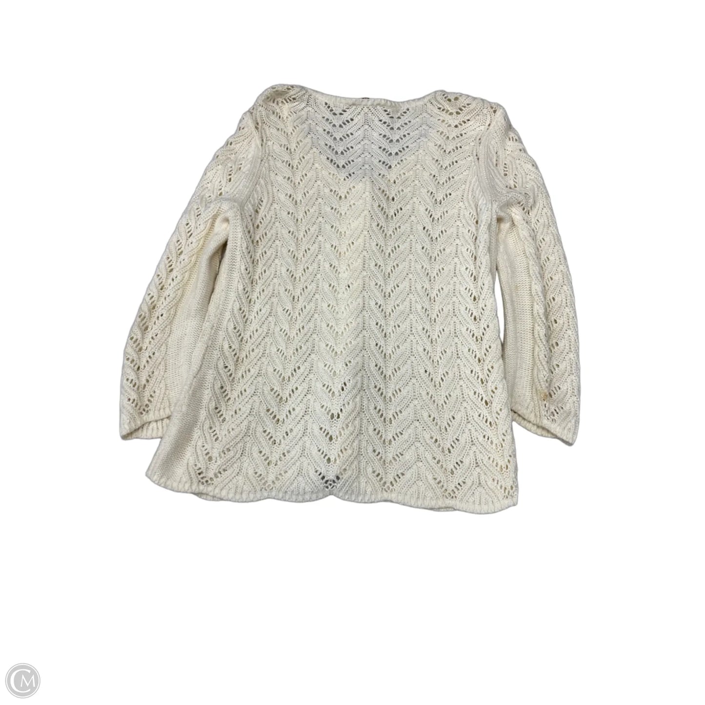 Sweater Cardigan By Talbots In Cream, Size: M