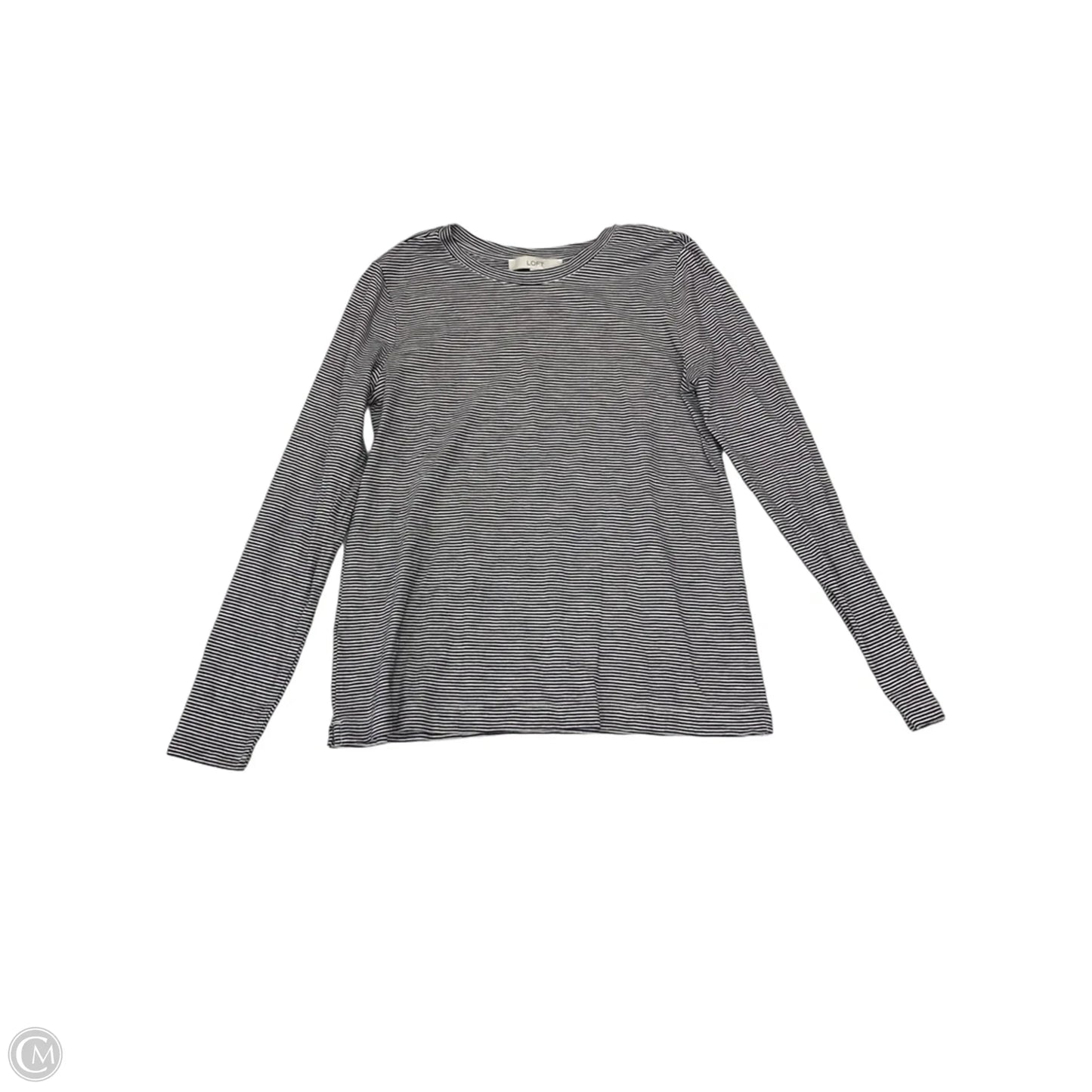 Top Long Sleeve Basic By Loft In Striped Pattern, Size: M