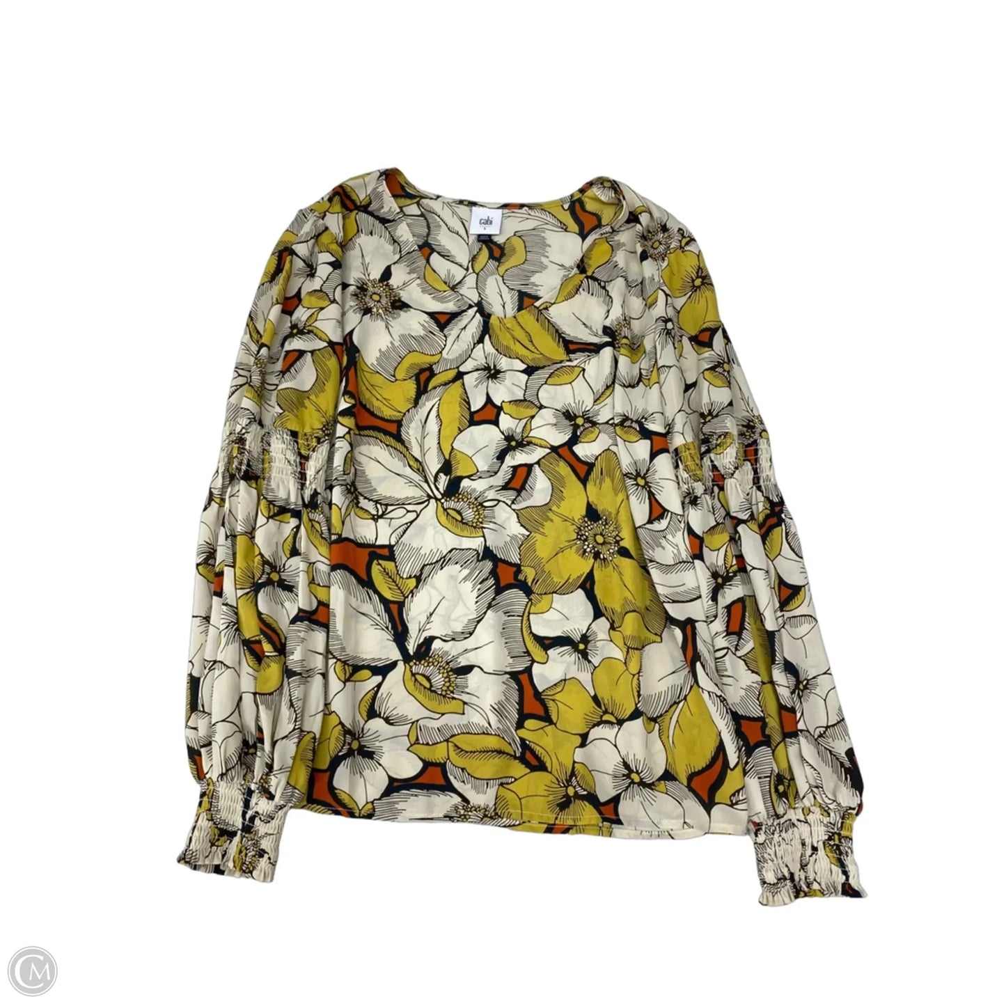 Blouse Long Sleeve By Cabi In Floral Print, Size: S