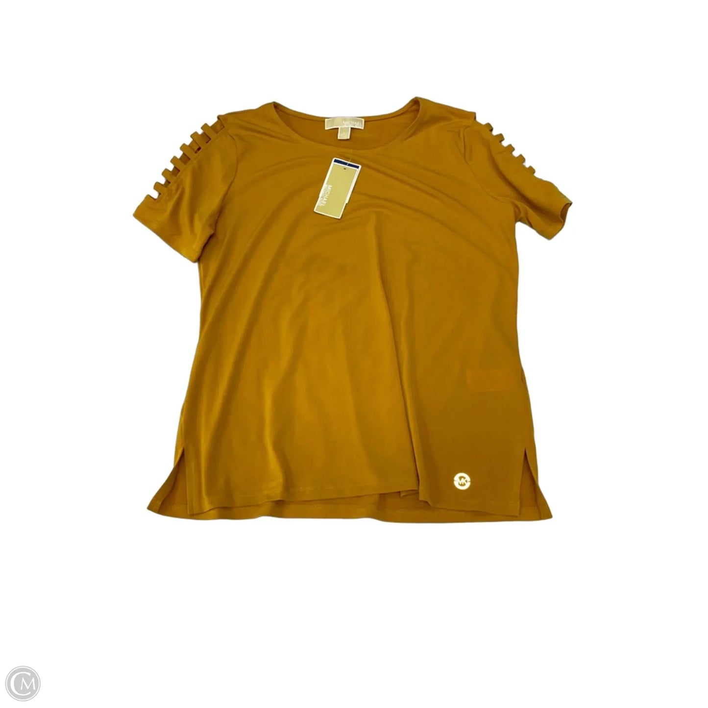 Blouse Short Sleeve By Michael By Michael Kors In Yellow, Size: L