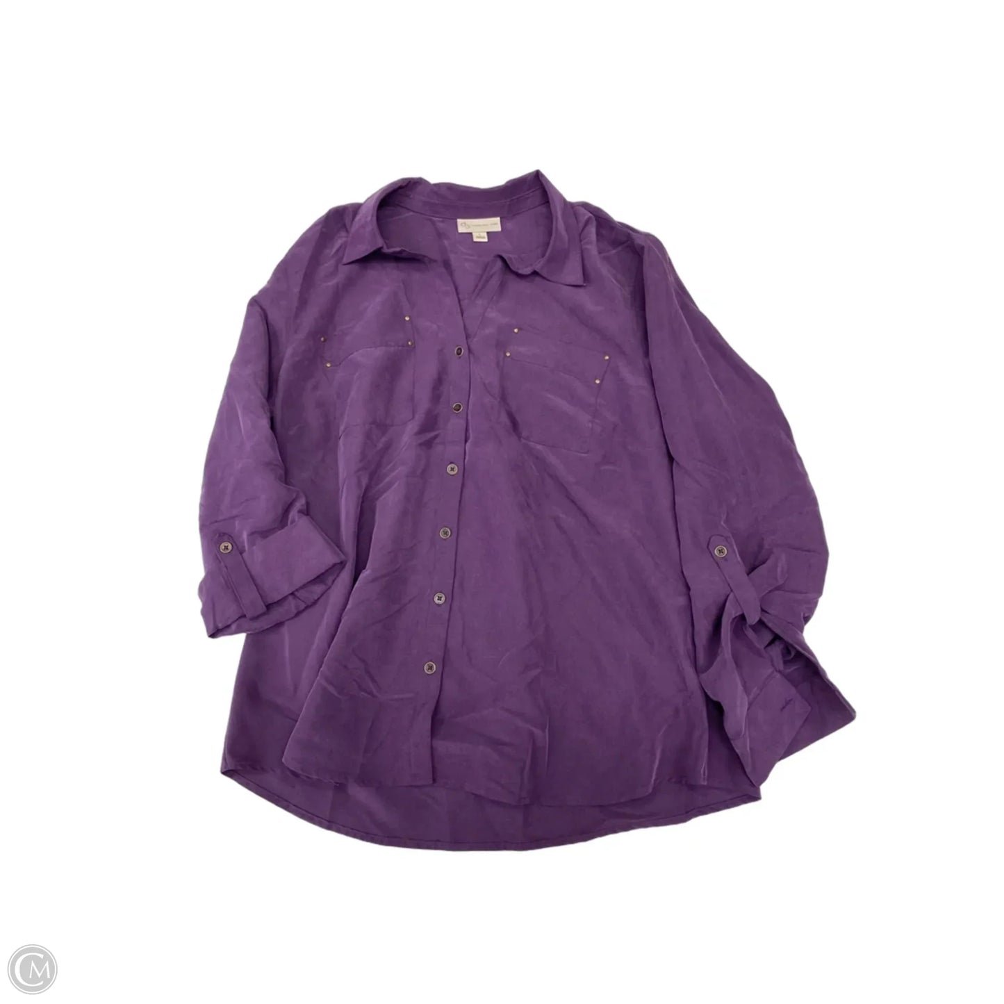 Top 3/4 Sleeve By Dressbarn In Purple, Size: L