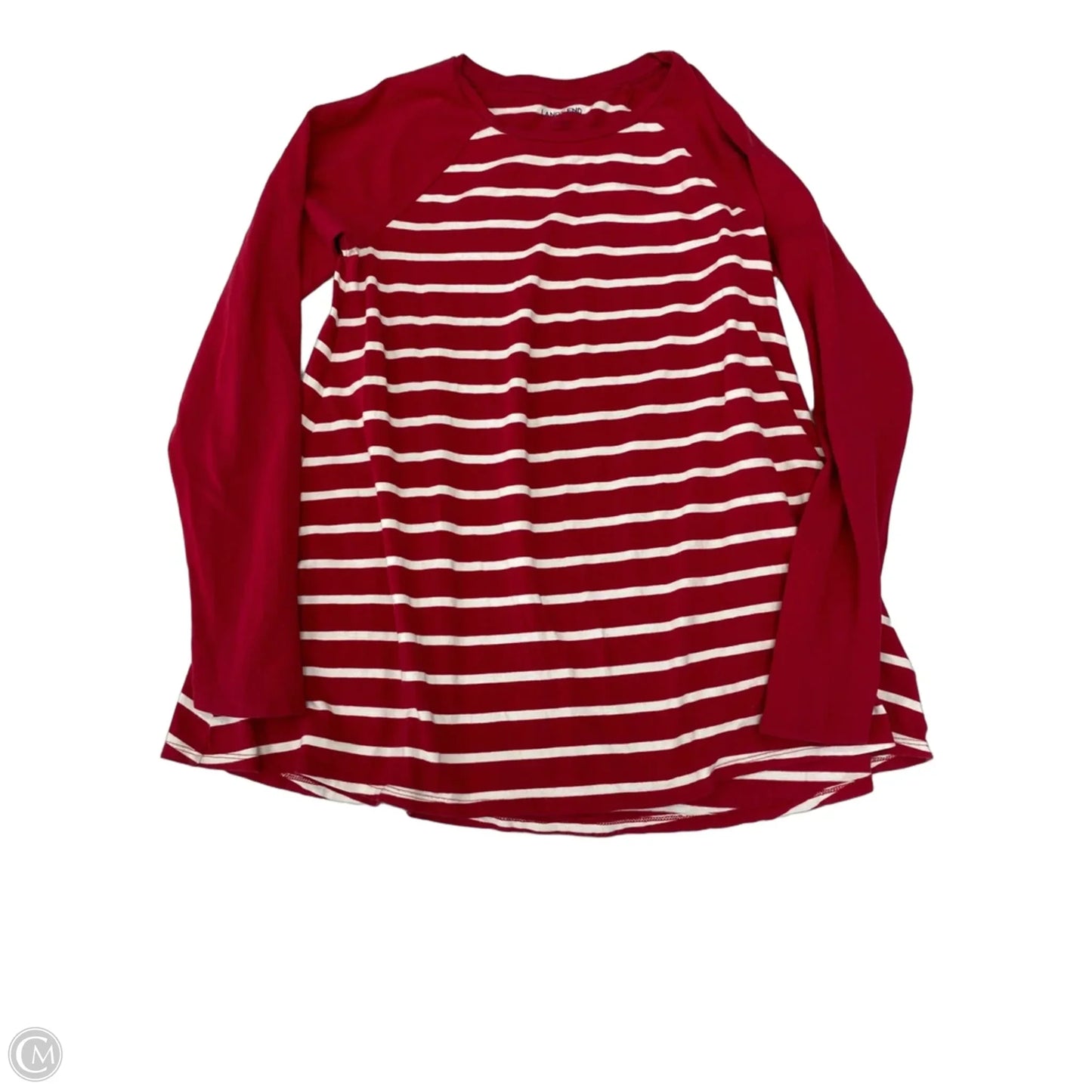 Top Long Sleeve By Lands End In Striped Pattern, Size: L