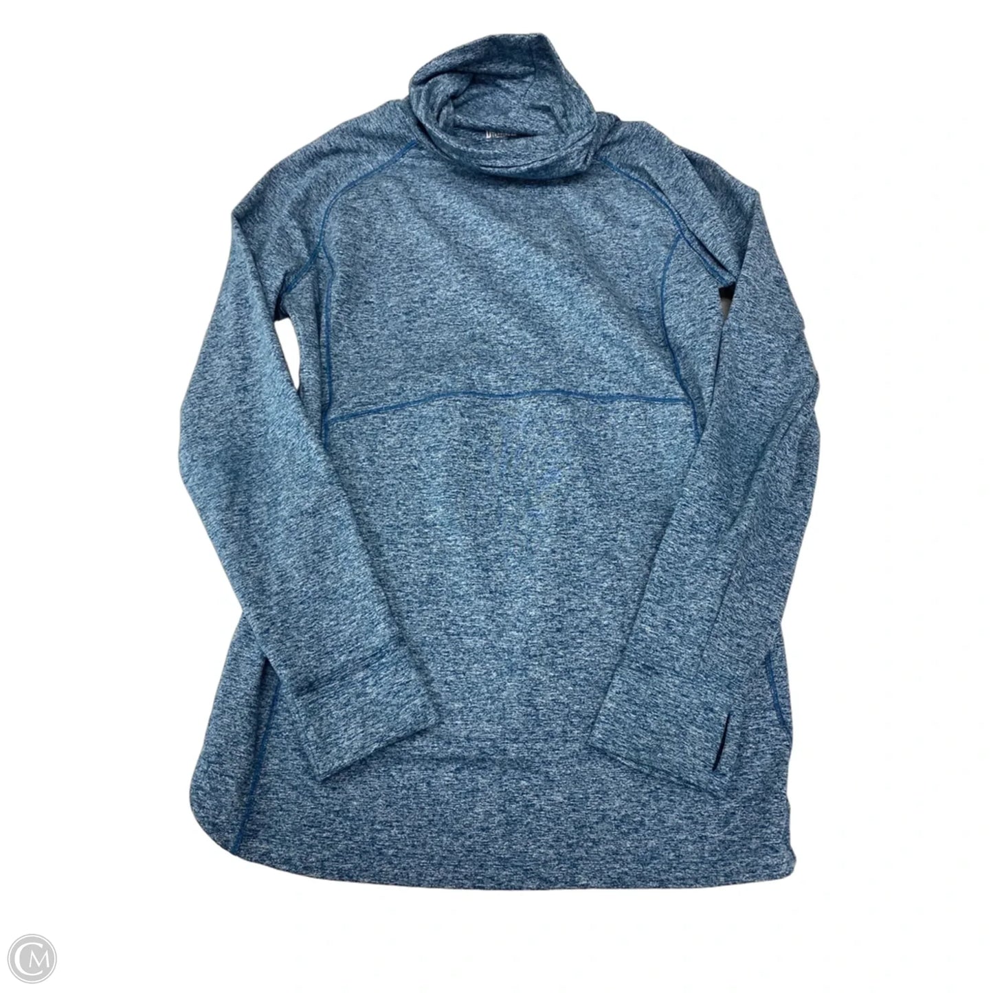 Athletic Top Long Sleeve Collar By Duluth Trading In Blue, Size: L