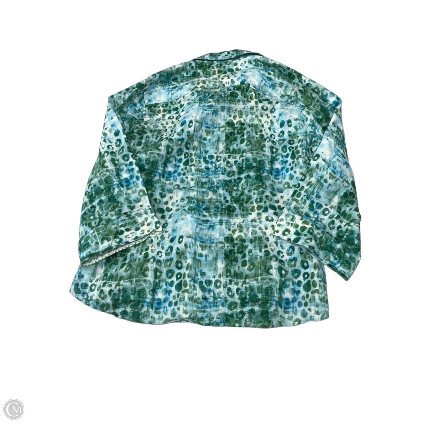 Top 3/4 Sleeve By Clothes Mentor In Blue & Green, Size: 2x