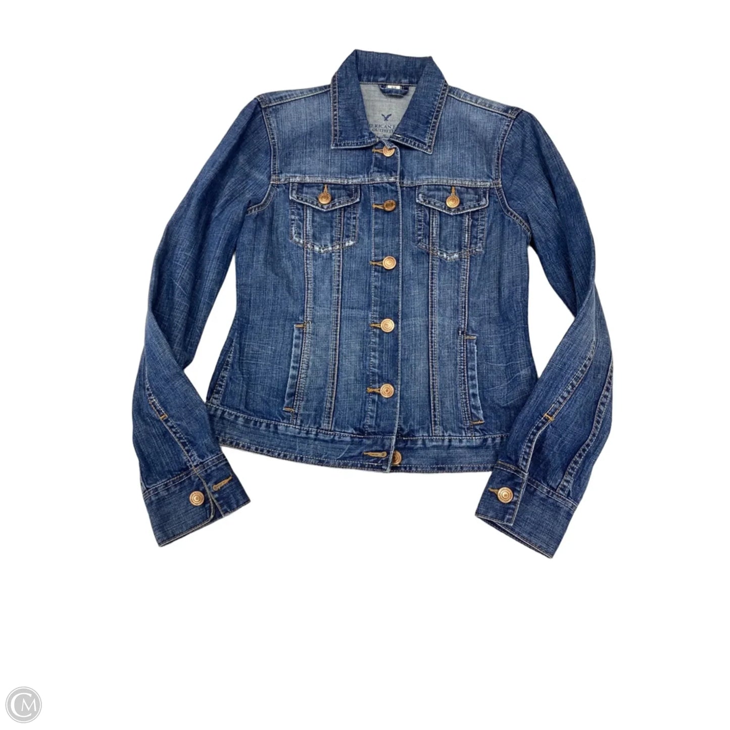 Jacket Denim By American Eagle In Blue Denim, Size: M