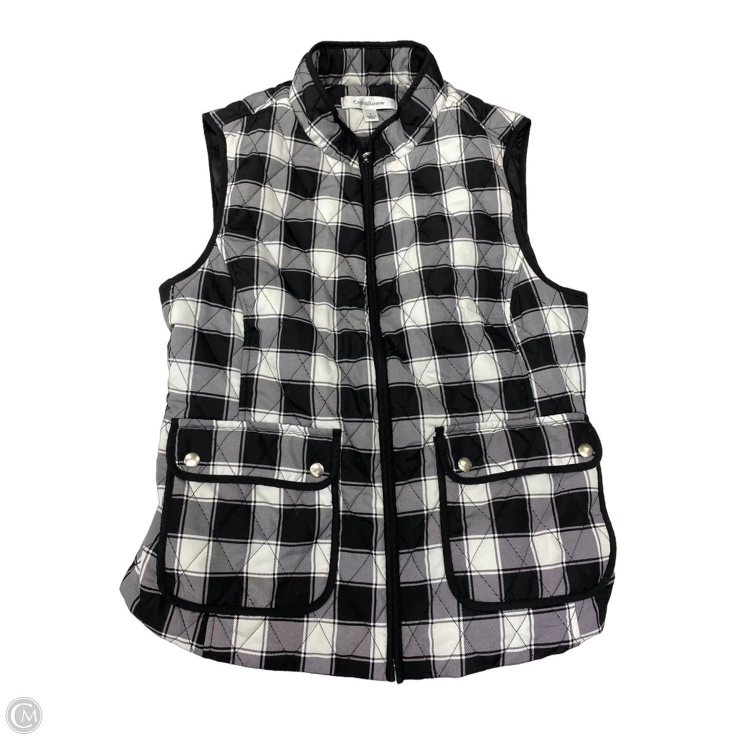 Vest Puffer & Quilted By Croft And Barrow In Plaid Pattern, Size: L