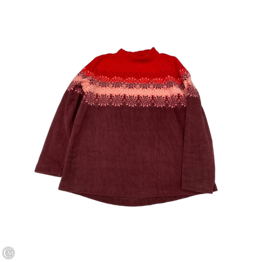 Sweatshirt Collar By Croft And Barrow In Purple & Red, Size: L