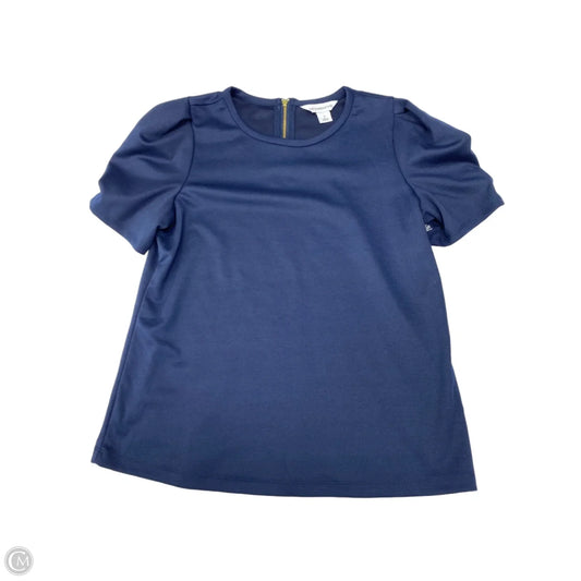 Top Short Sleeve By Liz Claiborne In Navy, Size: S