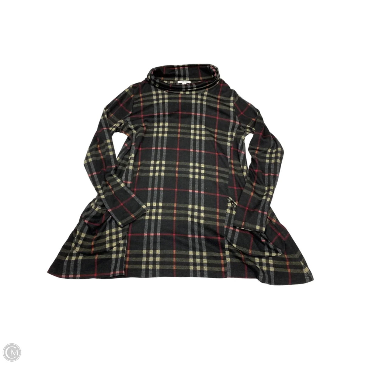 Tunic Long Sleeve By Clothes Mentor In Plaid Pattern, Size: S
