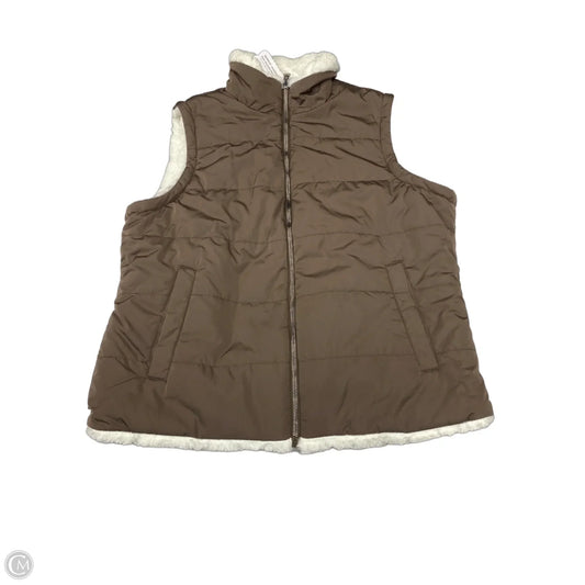 Vest Puffer & Quilted By Clothes Mentor In Brown, Size: L