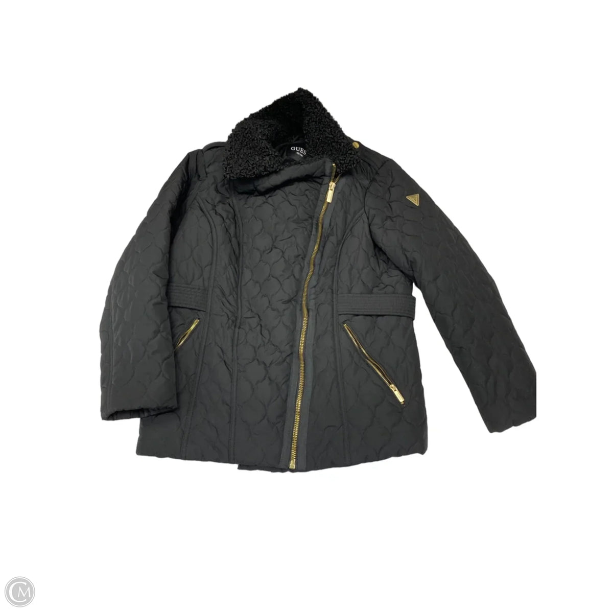 Jacket Puffer & Quilted By Guess In Black, Size: 1x