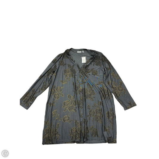 Dress Casual Short By Susan Graver In Brown & Grey, Size: 2x