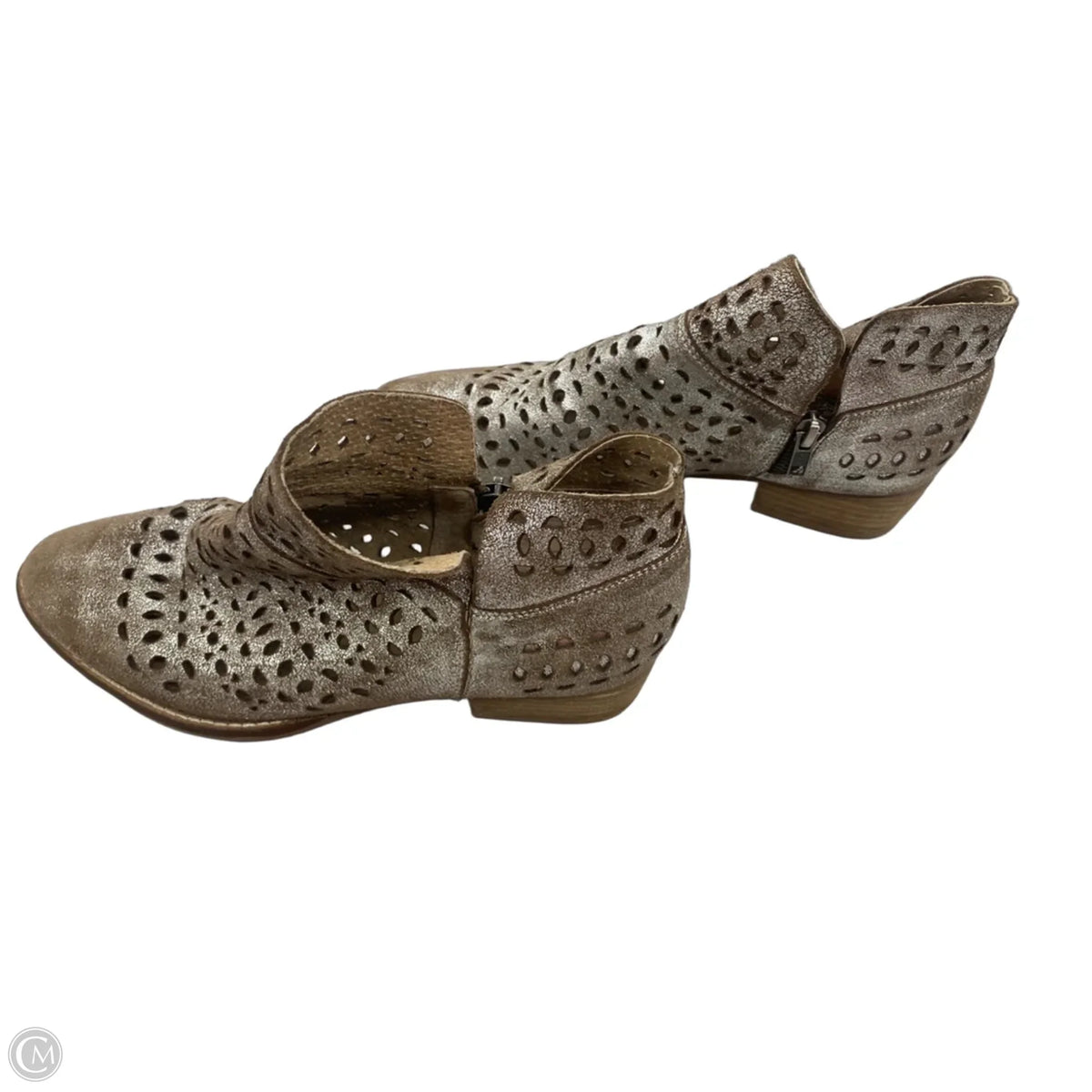 Boots Leather By Cmc In Brown & Silver, Size: 7.5