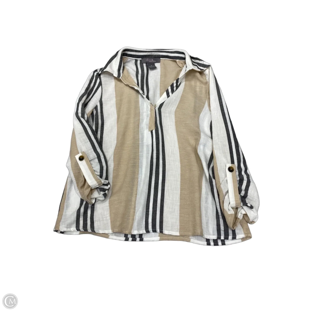 Top Long Sleeve By Clothes Mentor In Striped Pattern, Size: M