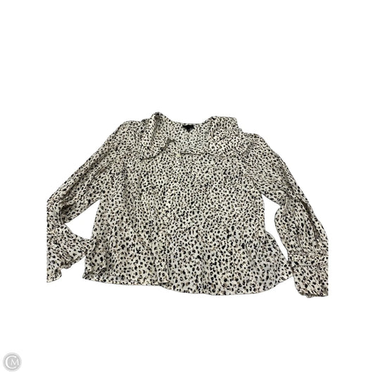 Top Long Sleeve By Who What Wear In Black & Cream, Size: Xl